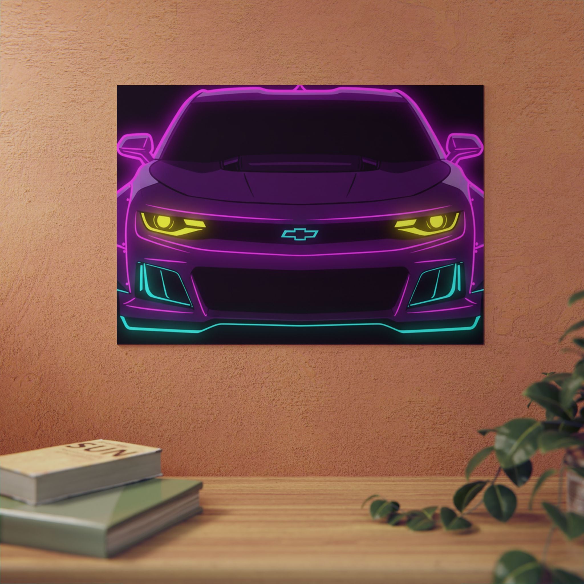 Chevrolet Camaro ZL1 Neon Synthwave Metal Wall Sign