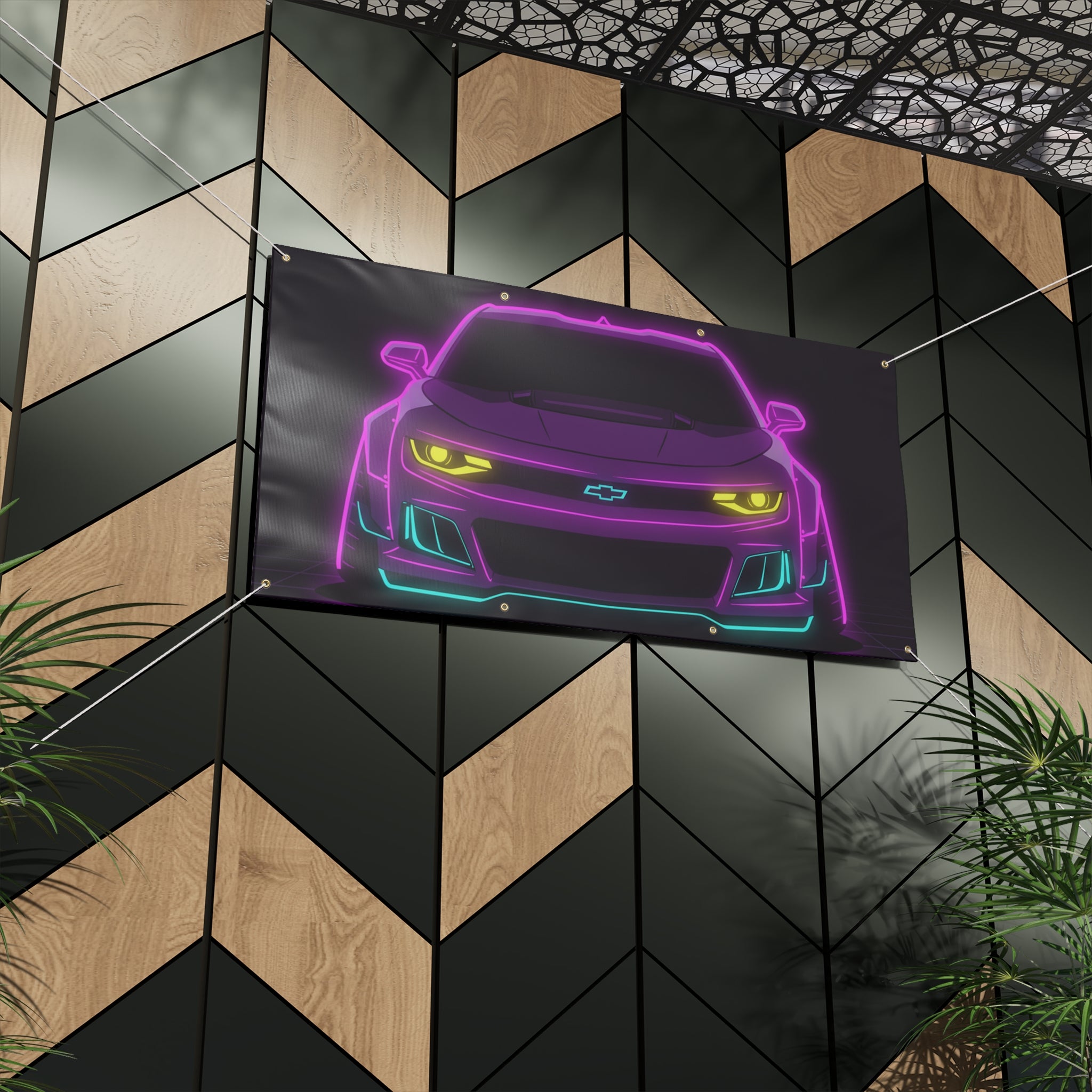Chevrolet Camaro ZL1 Neon Synthwave Banner