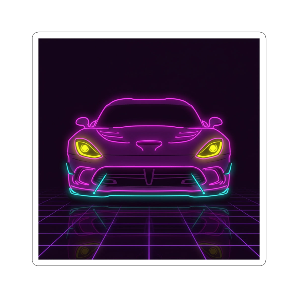 Dodge Viper (1992-17) Neon Synthwave Sticker