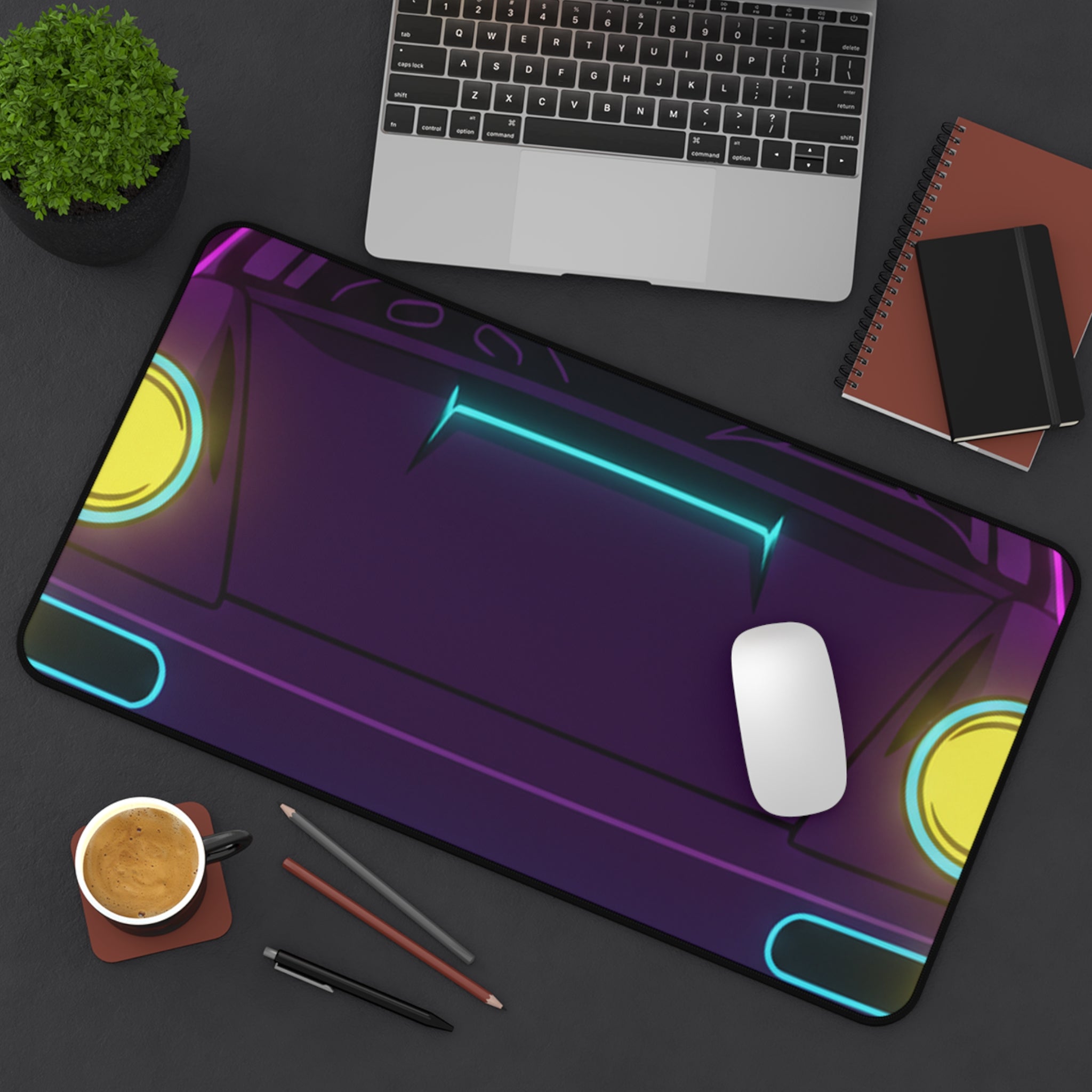 Porsche 964 Singer Neon Synthwave Desk Mat