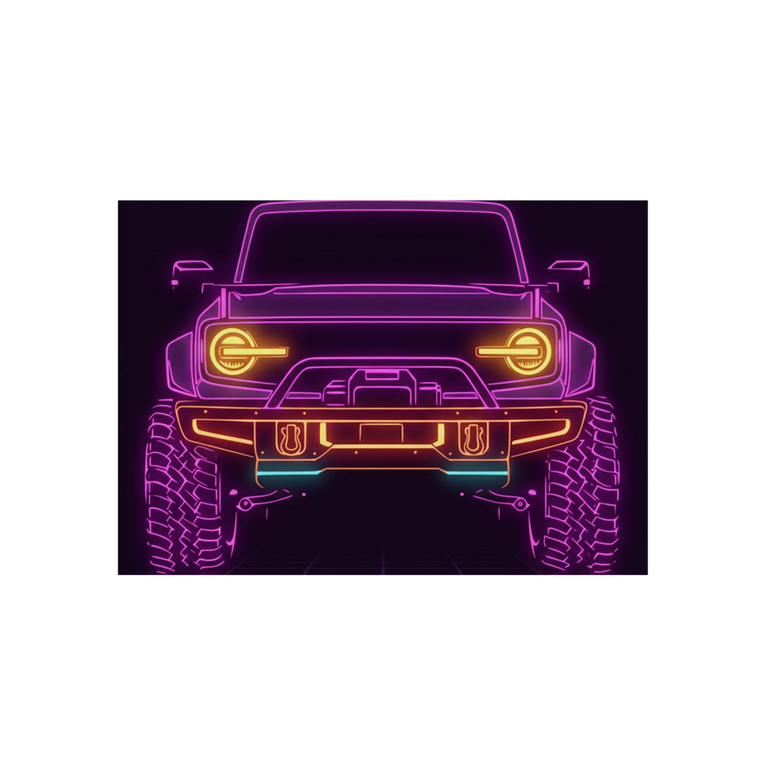 Ford Bronco (2021+) Neon Synthwave Metal Wall Sign