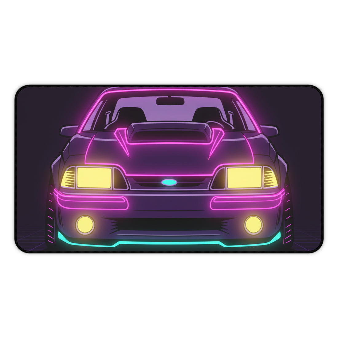 Ford Mustang Fox Body GT Neon Synthwave Desk Mat