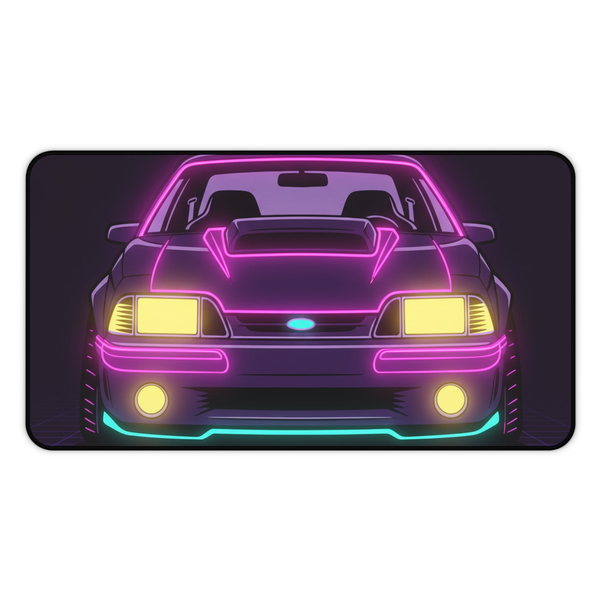 Ford Mustang Fox Body GT Neon Synthwave Desk Mat
