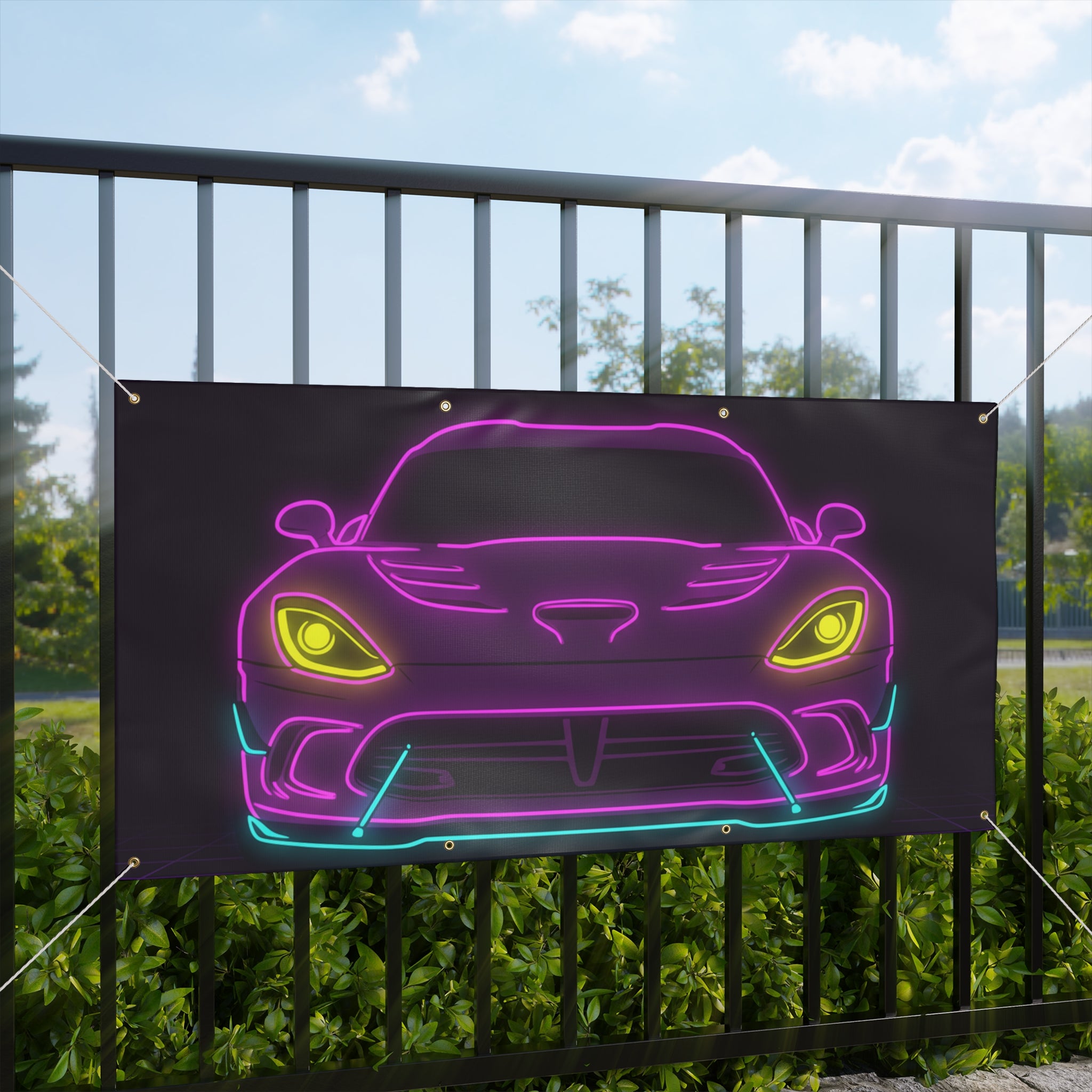 Dodge Viper (1992-17) Neon Synthwave Banner
