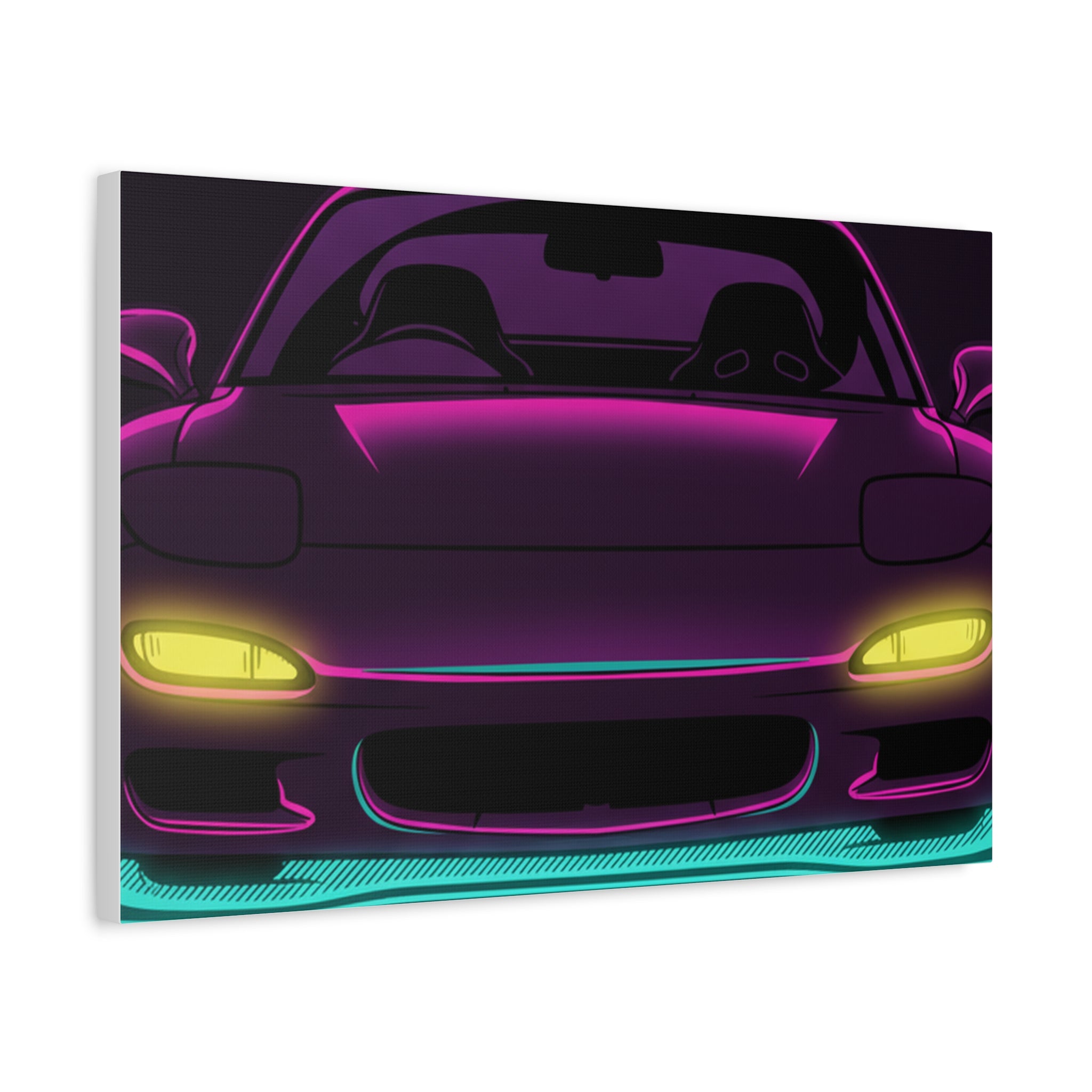 Mazda RX-7 FD Neon Synthwave Canvas Wall Art