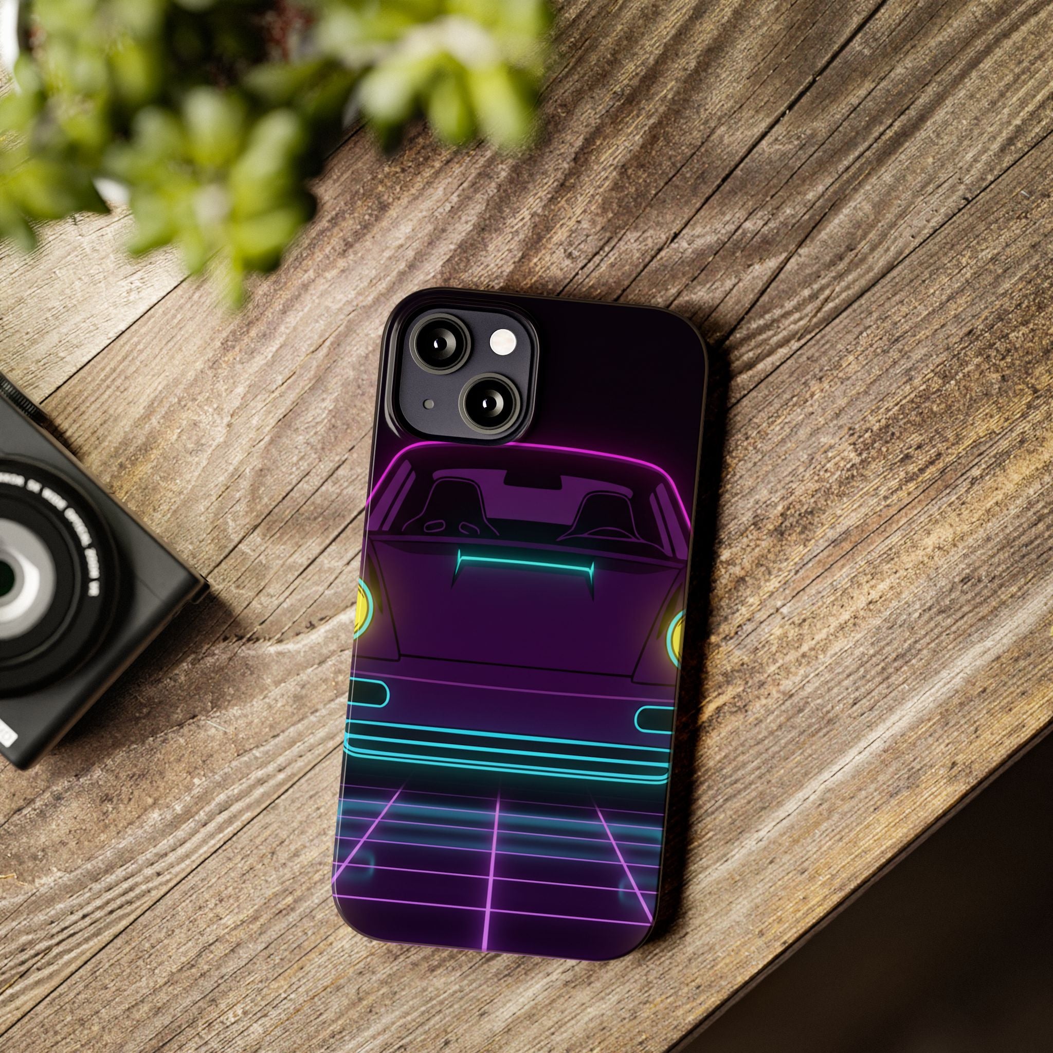 Porsche 964 Singer Neon Synthwave Phone Case