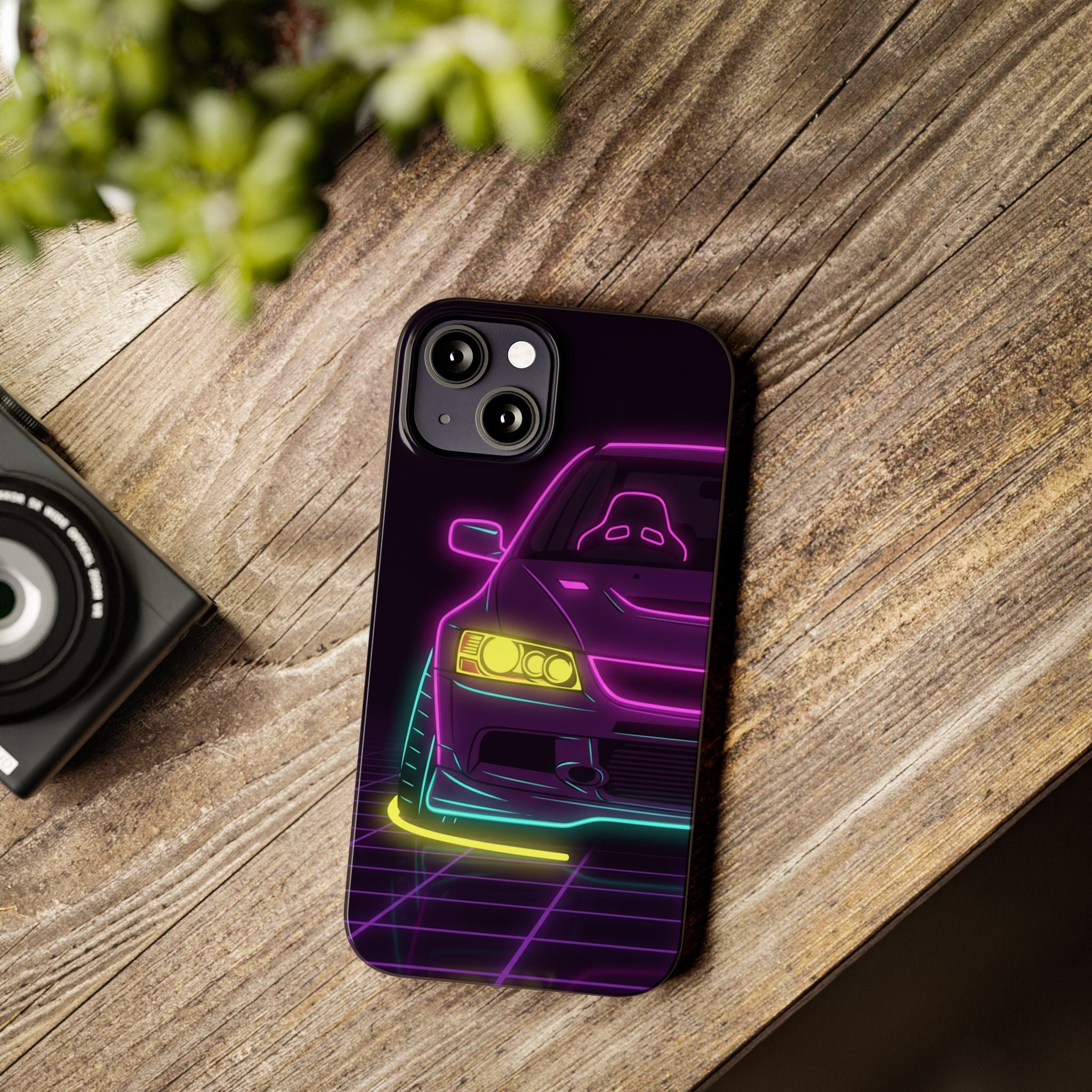 Mitsubishi Evo IX (2005-07) Neon Synthwave Phone Case
