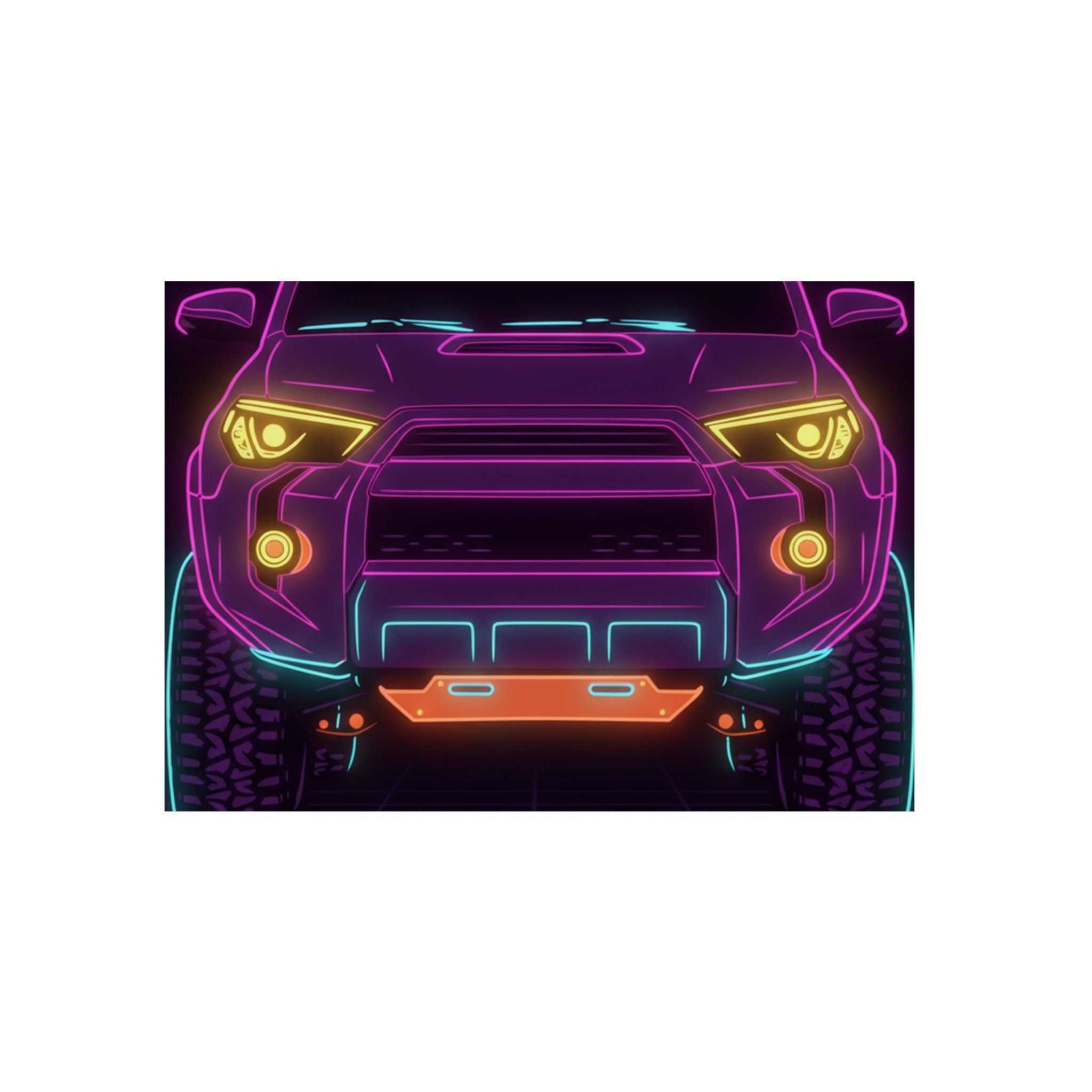 Toyota 4Runner TRD Pro Neon Synthwave Metal Wall Sign