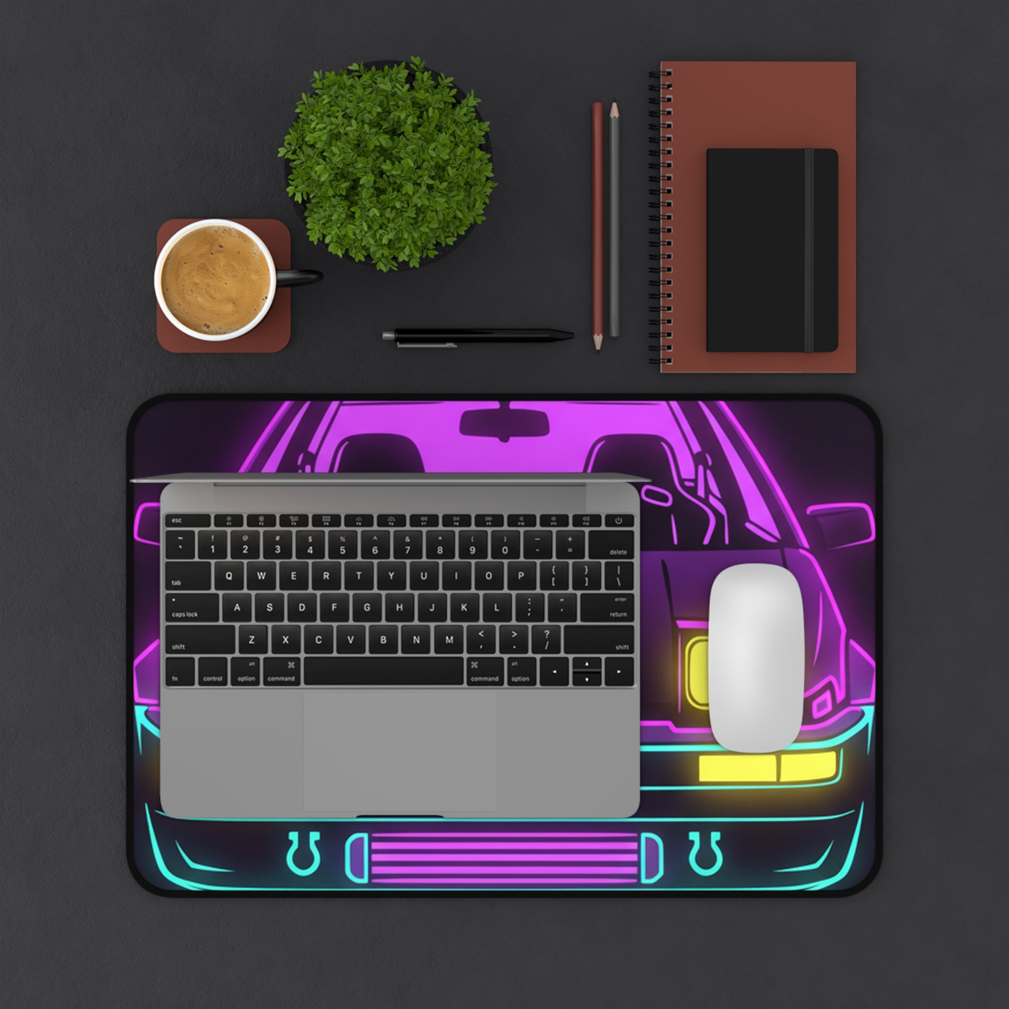 Toyota AE86 (1983-87) Neon Synthwave Desk Mat