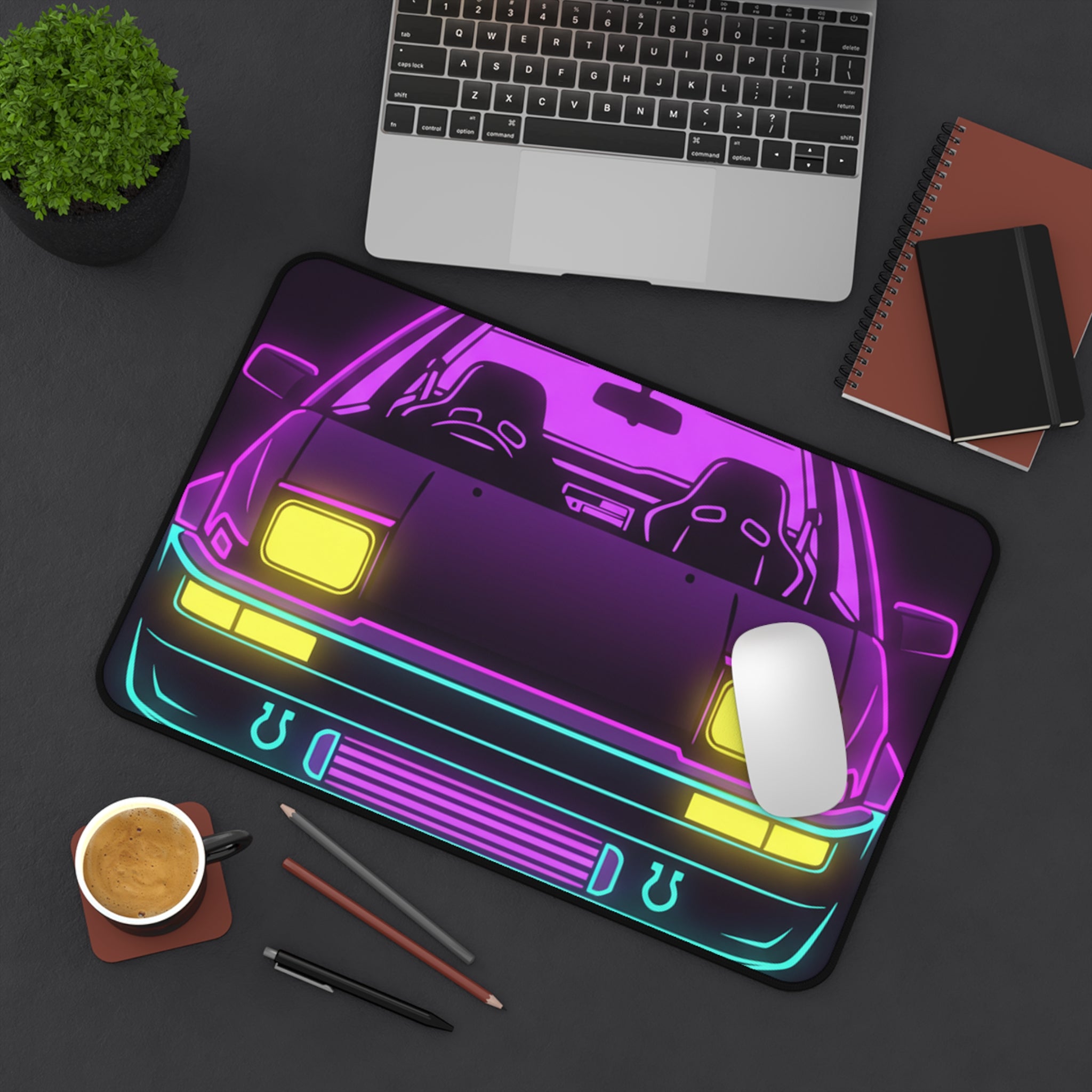 Toyota AE86 (1983-87) Neon Synthwave Desk Mat