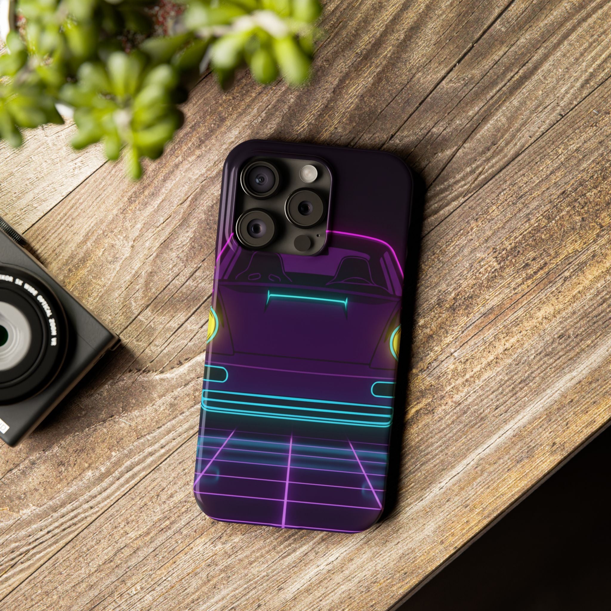 Porsche 964 Singer Neon Synthwave Phone Case