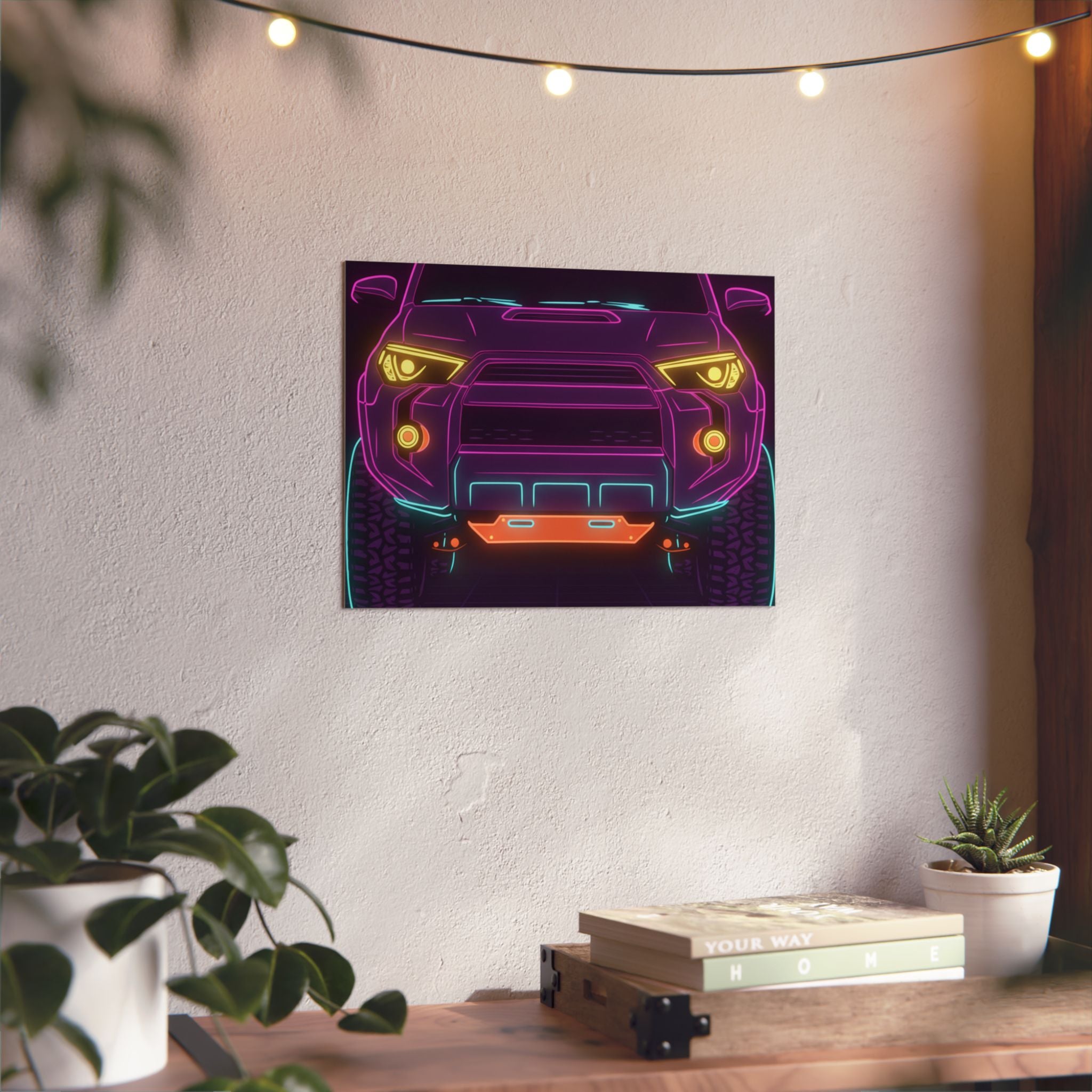 Toyota 4Runner TRD Pro Neon Synthwave Metal Wall Sign