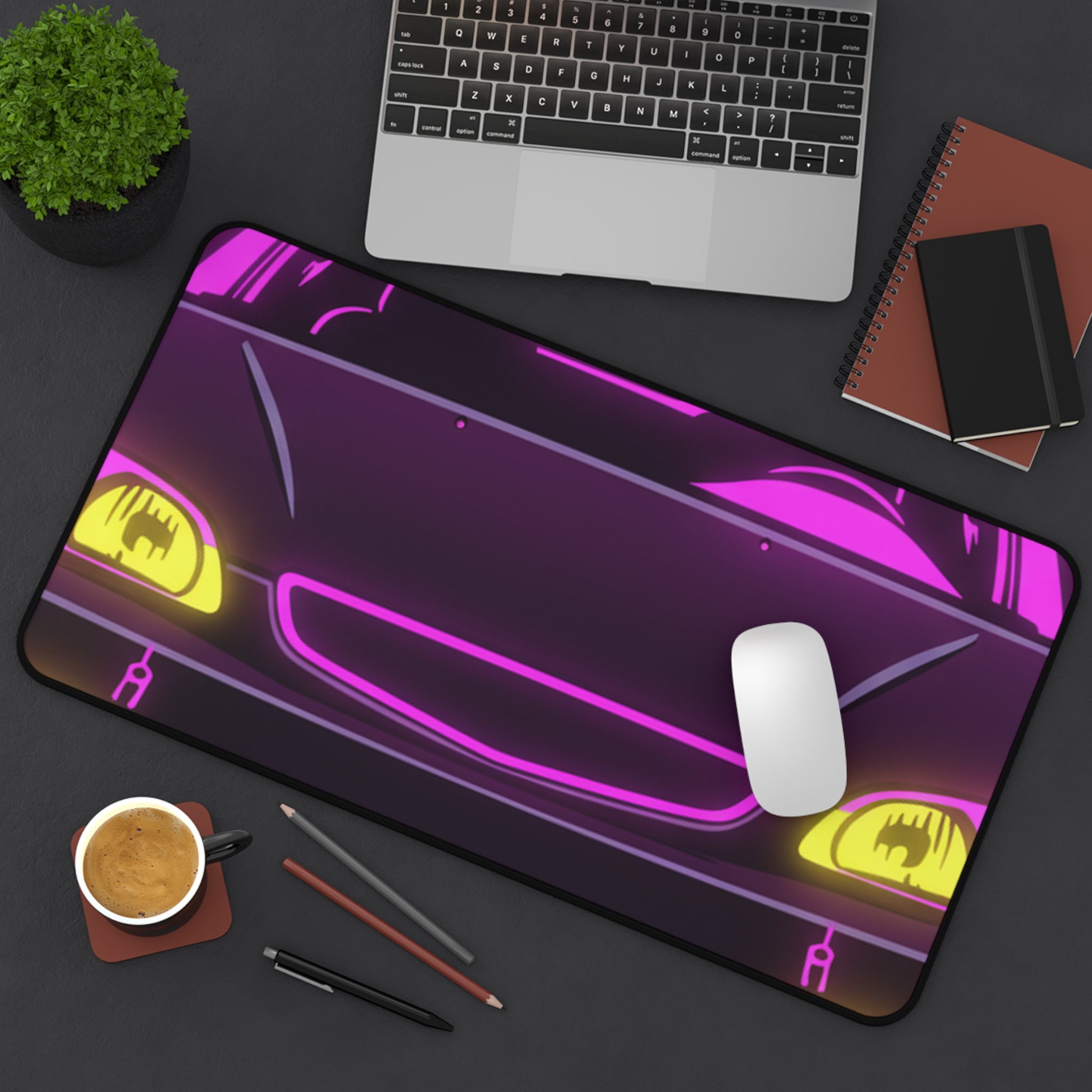 Honda Civic EK Hatch Neon Synthwave Desk Mat