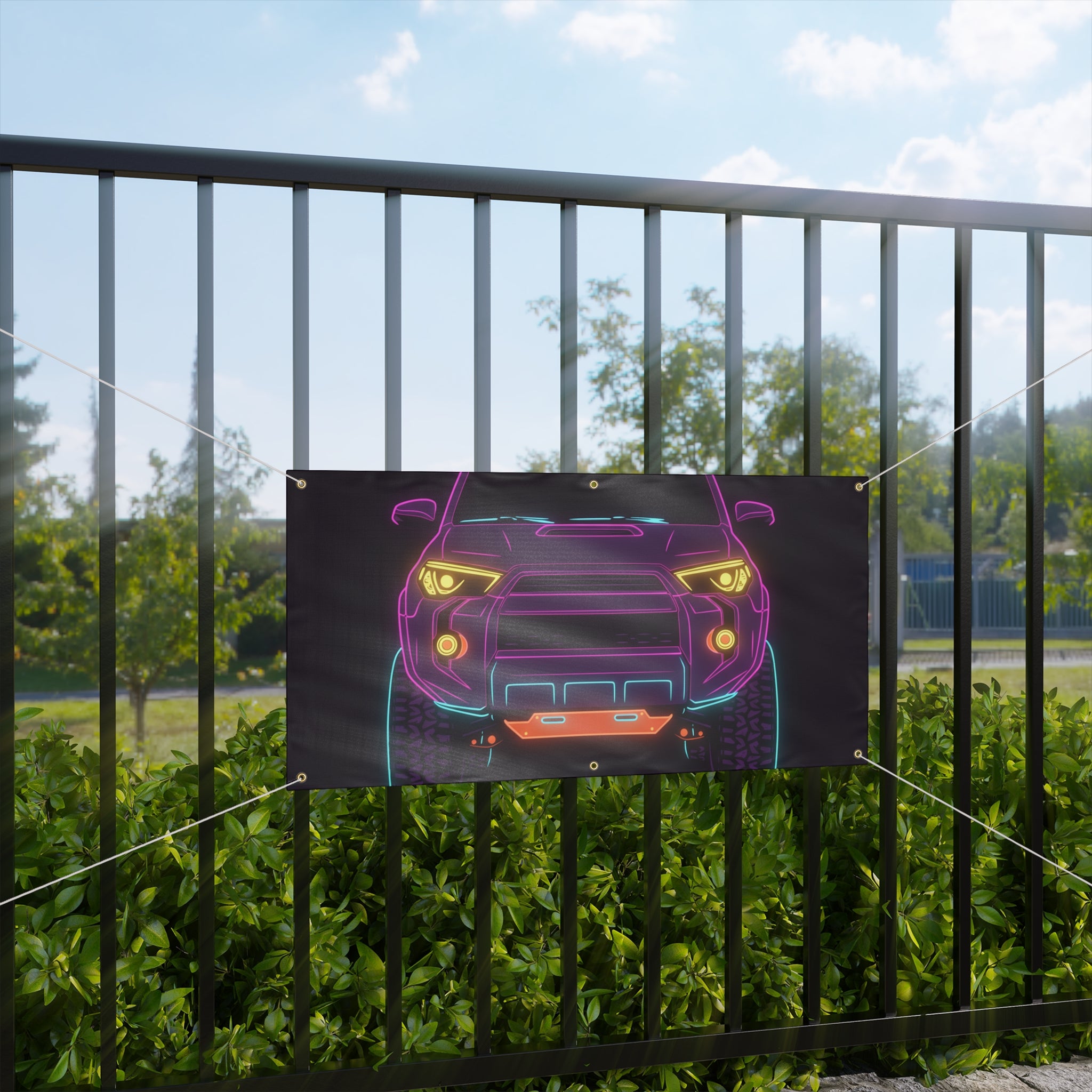Toyota 4Runner TRD Pro Neon Synthwave Banner