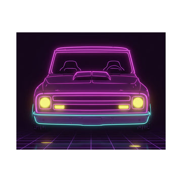 Chevy C10 Pickup (1967-72) Neon Synthwave Poster