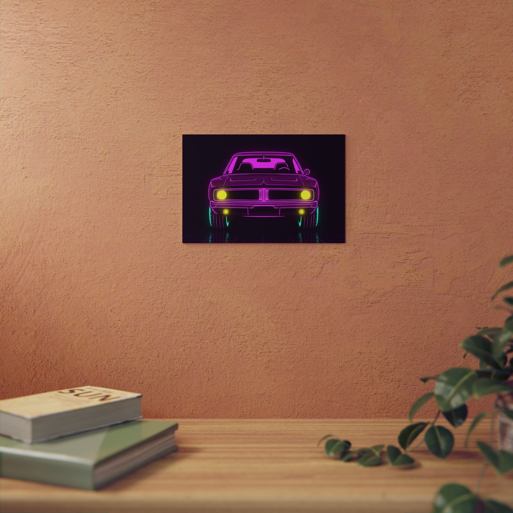 Dodge Charger R/T (1968-70) Resto-Mod Neon Synthwave Metal Wall Sign