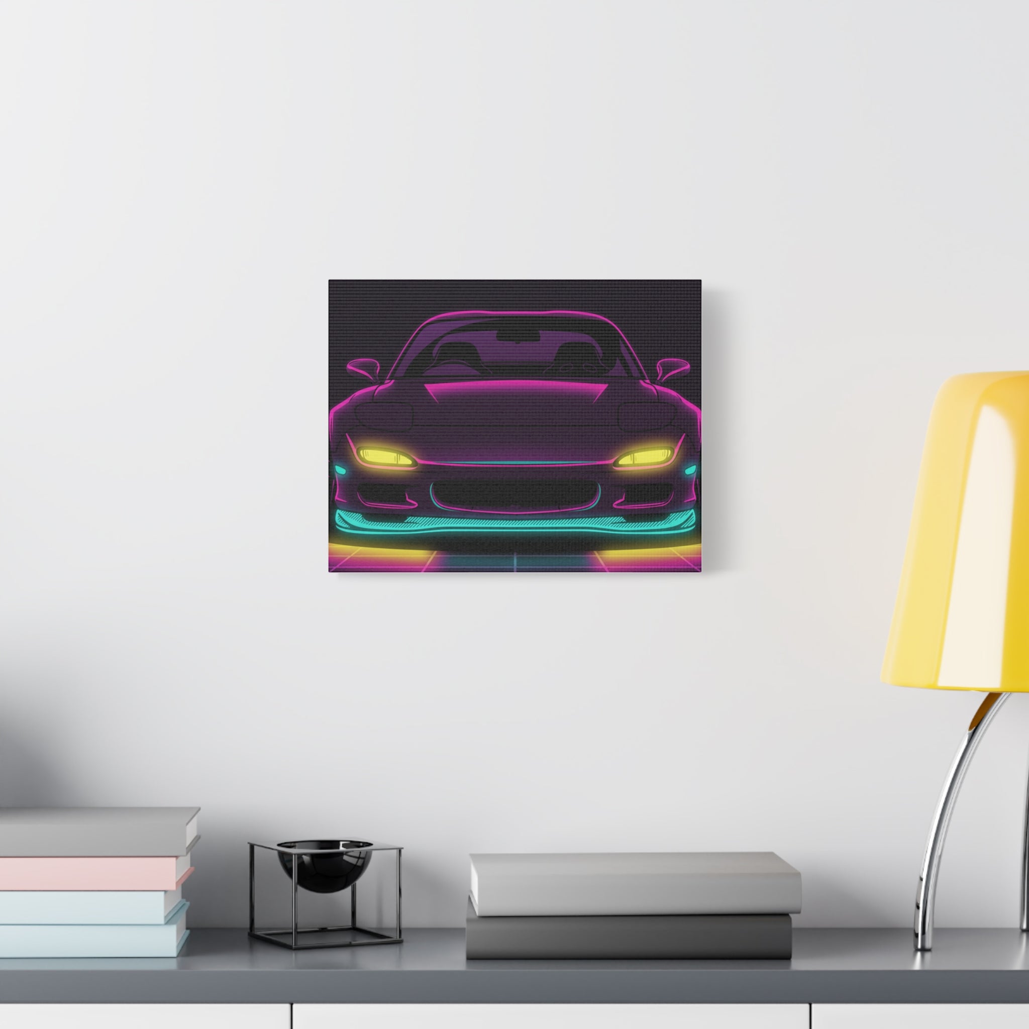 Mazda RX-7 FD Neon Synthwave Canvas Wall Art