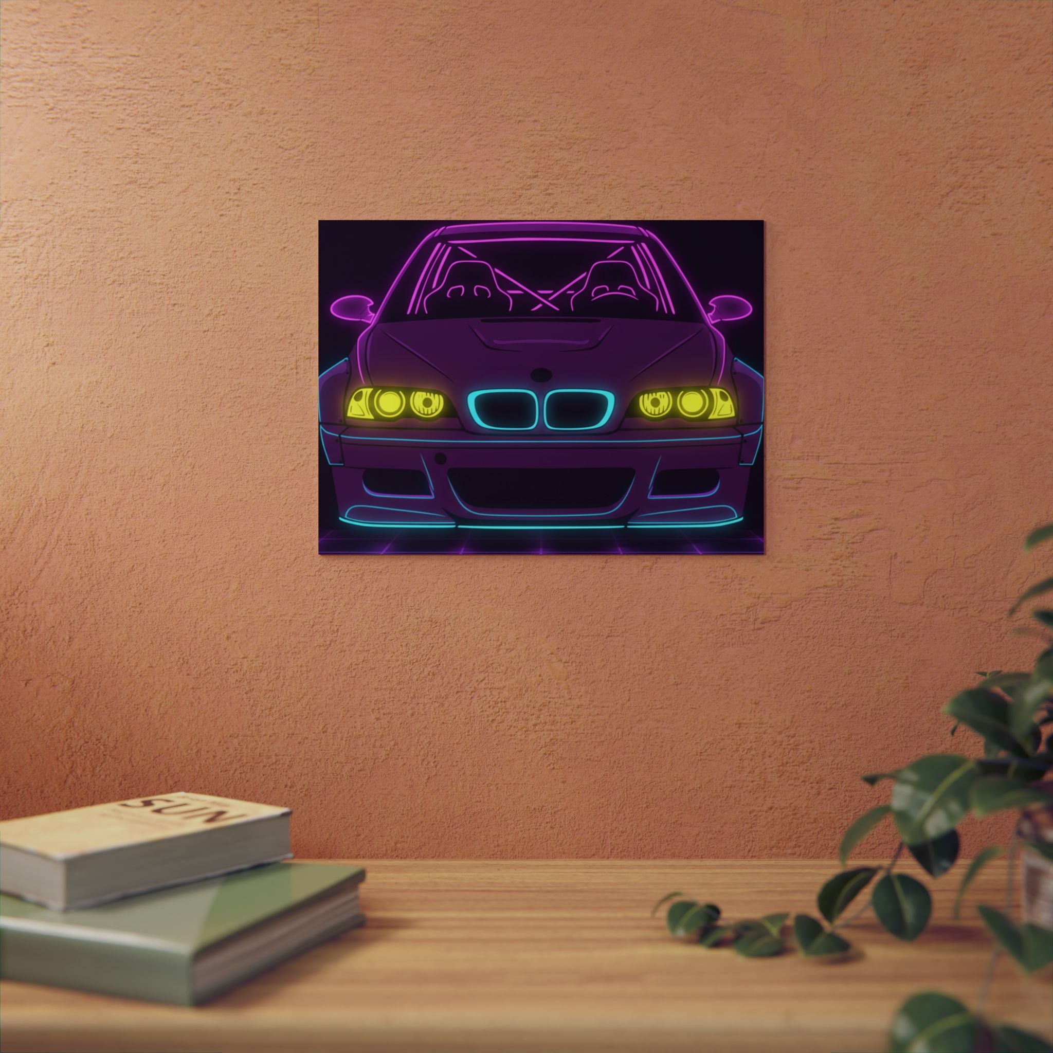 BMW E46 M3 (2000-06) Neon Synthwave Metal Wall Sign