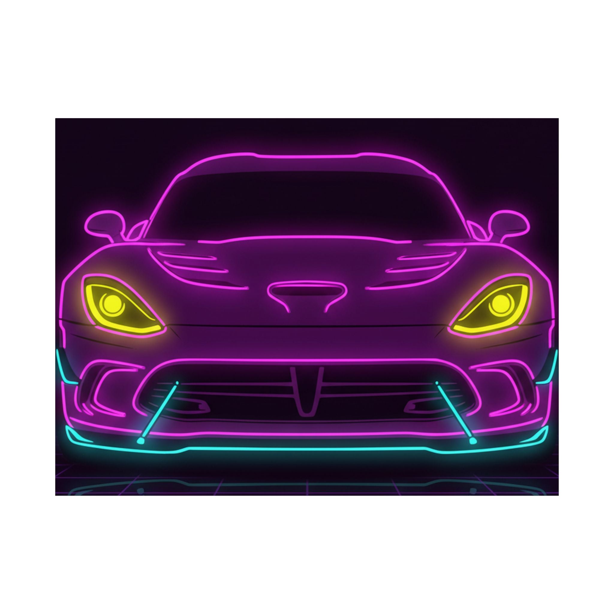 Dodge Viper (1992-17) Neon Synthwave Poster
