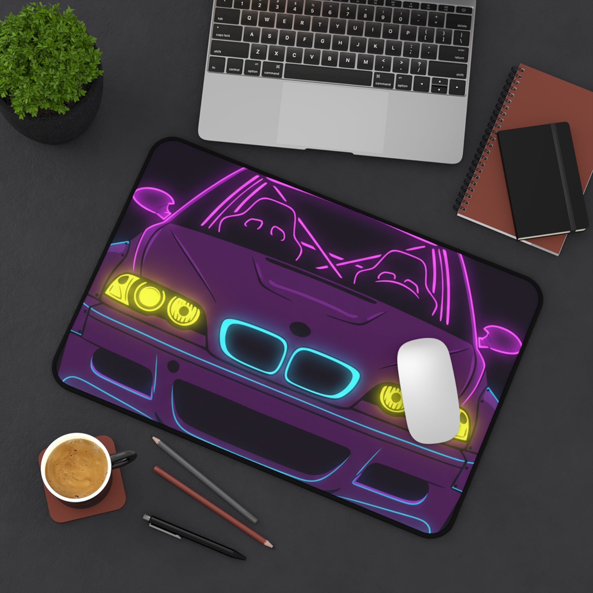 BMW E46 M3 (2000-06) Neon Synthwave Desk Mat