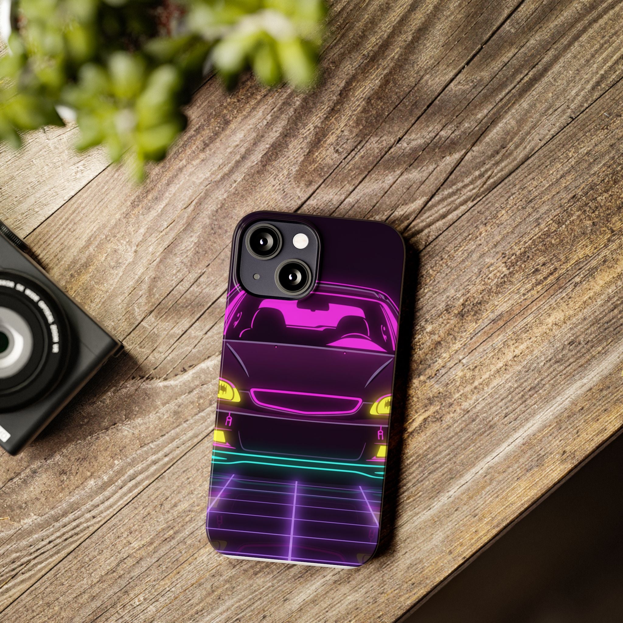Honda Civic EK Hatch Neon Synthwave Phone Case