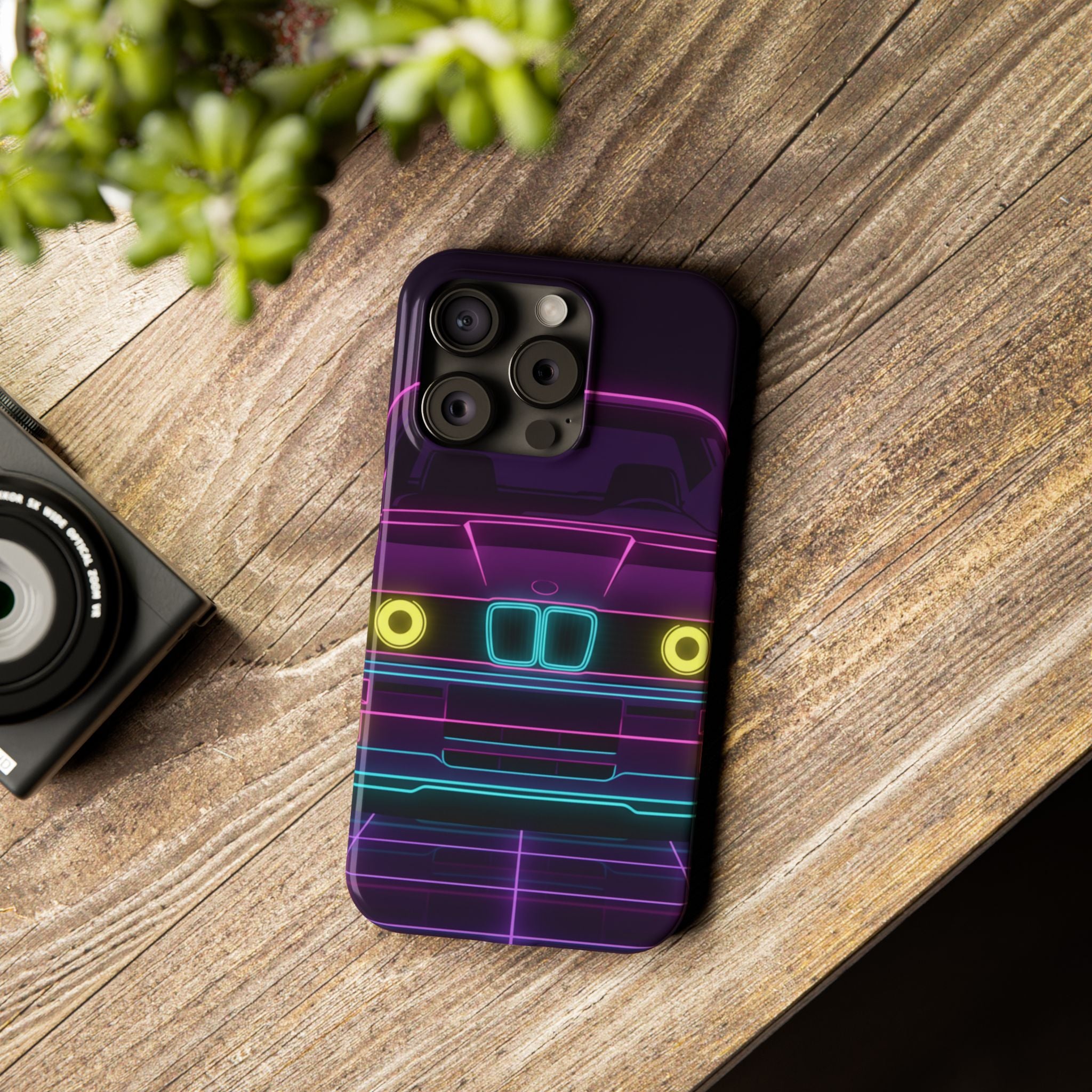 BMW E30 Neon Synthwave Phone Case