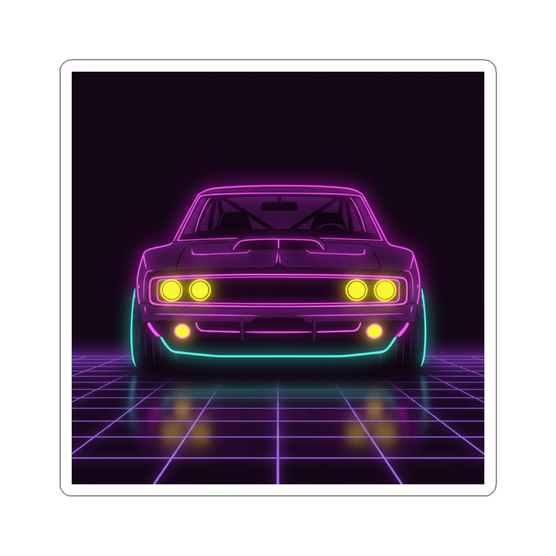 Dodge Charger R/T (1968-70) Neon Synthwave Sticker