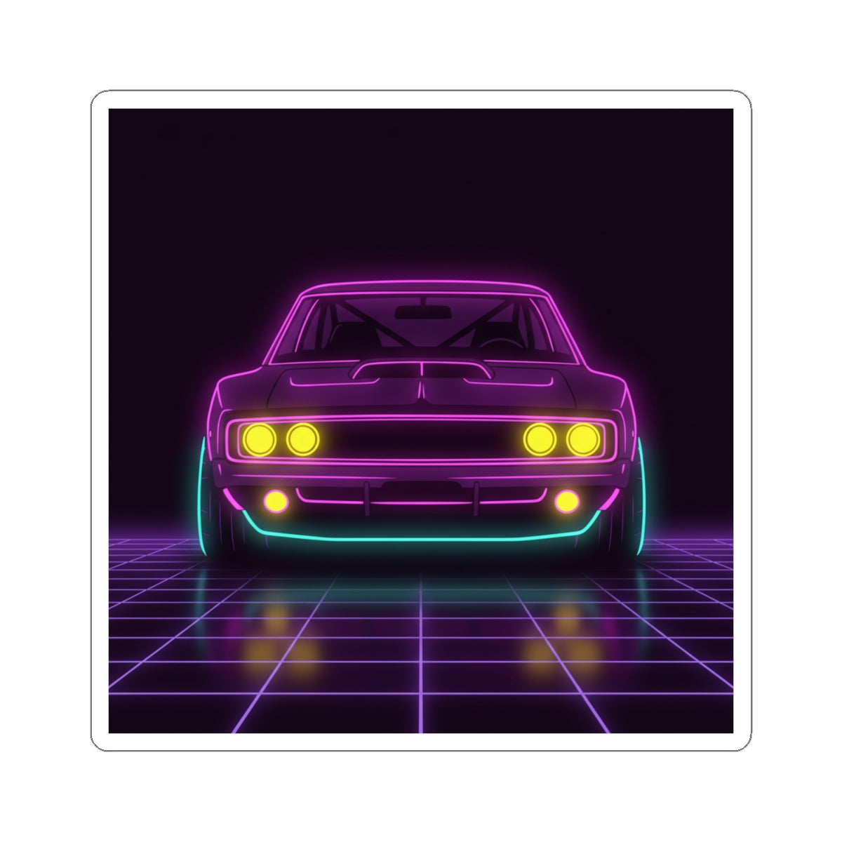 Dodge Charger R/T (1968-70) Neon Synthwave Sticker