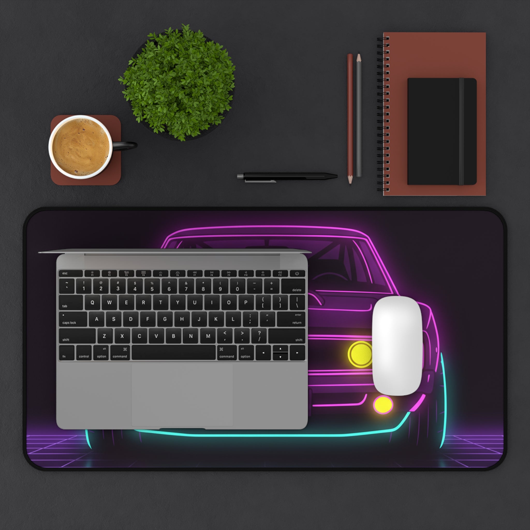 Dodge Charger R/T (1968-70) Neon Synthwave Desk Mat