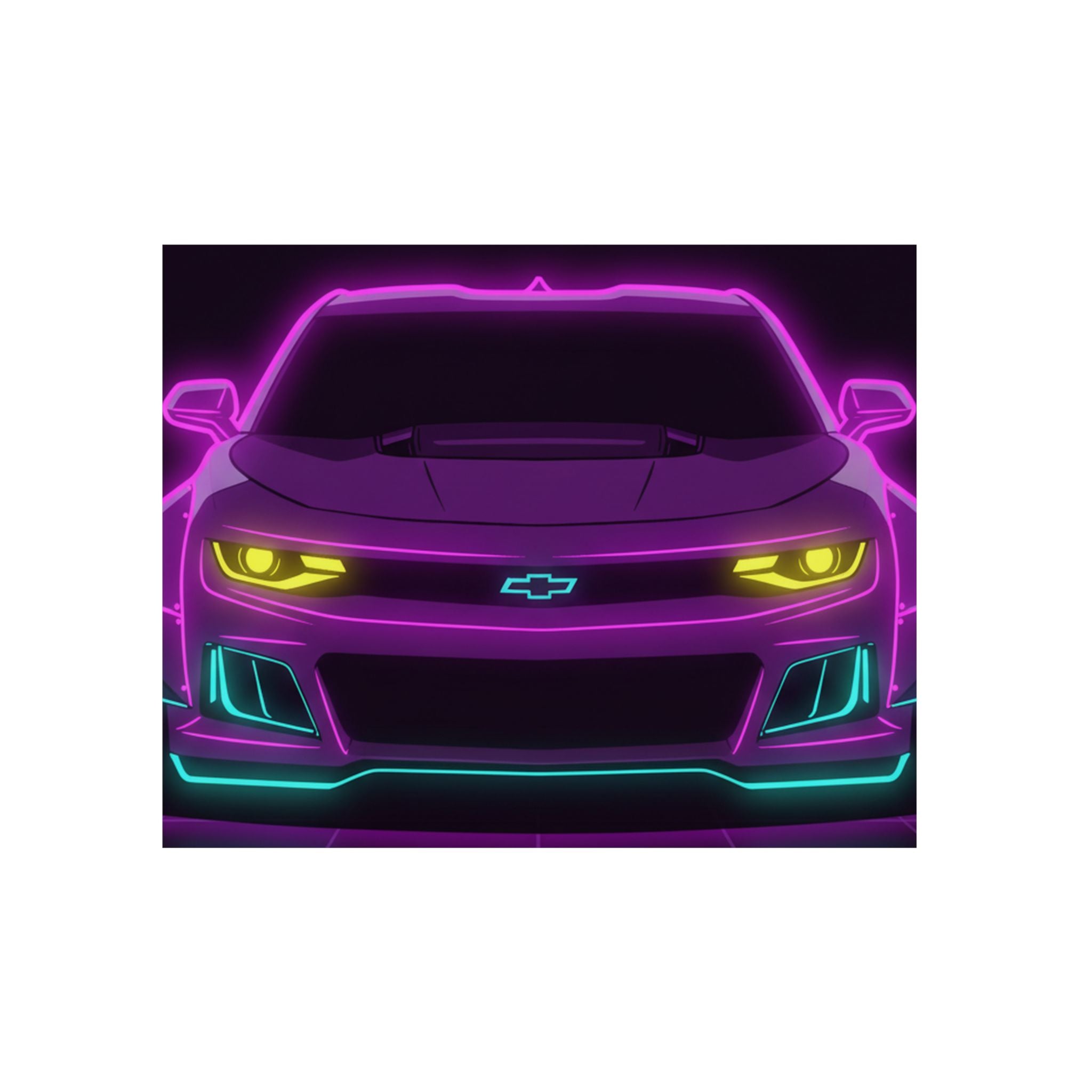 Chevrolet Camaro ZL1 Neon Synthwave Metal Wall Sign