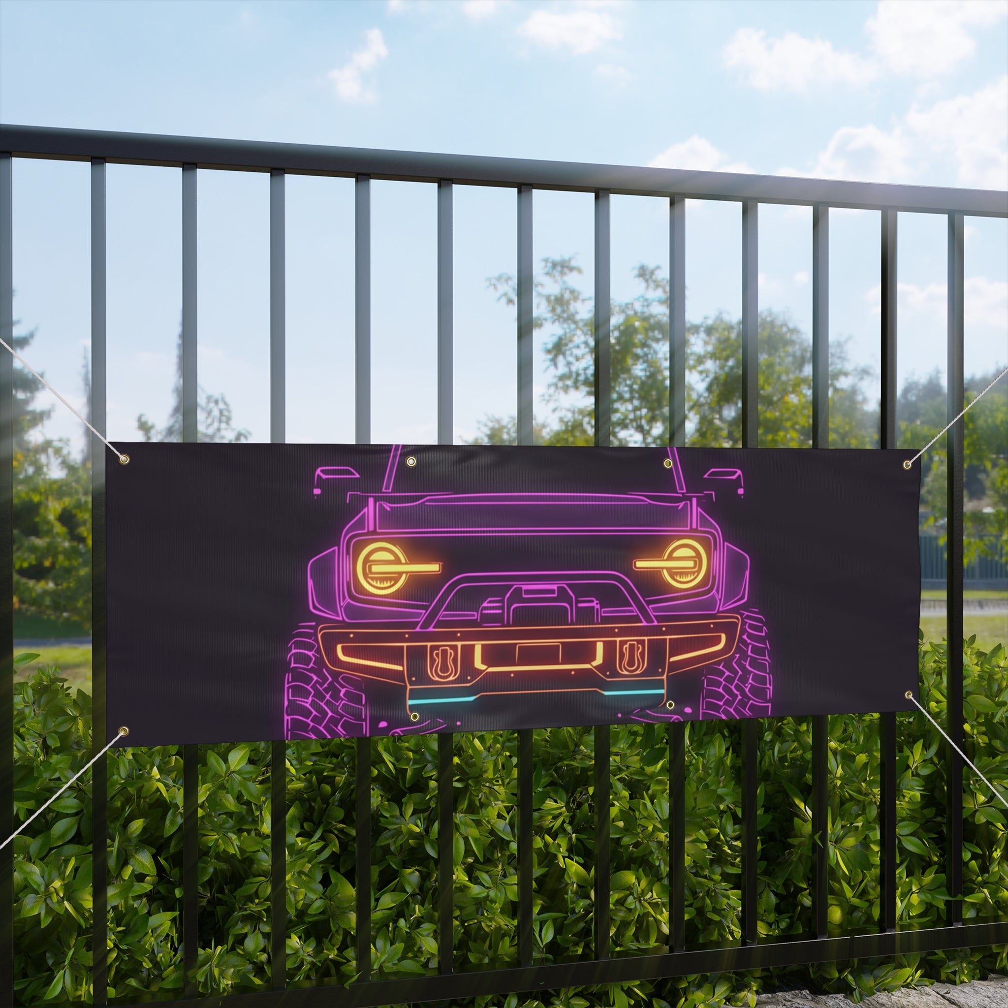 Ford Bronco (2021+) Neon Synthwave Banner