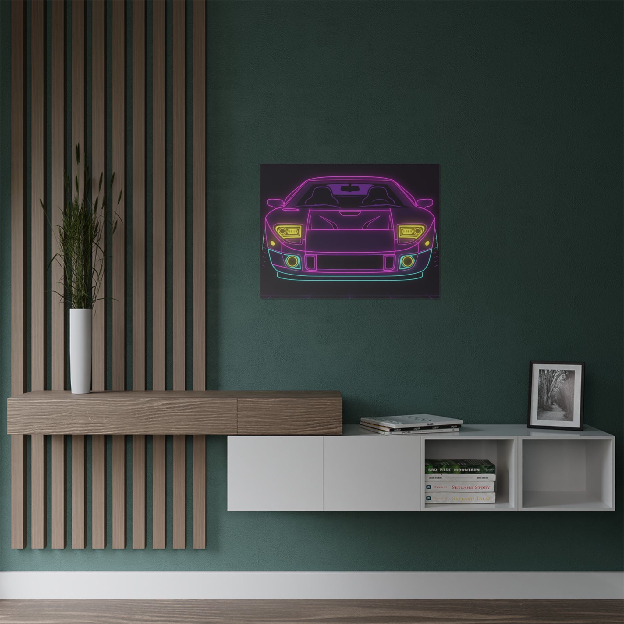 Ford GT40 (1964-69) Neon Synthwave Poster