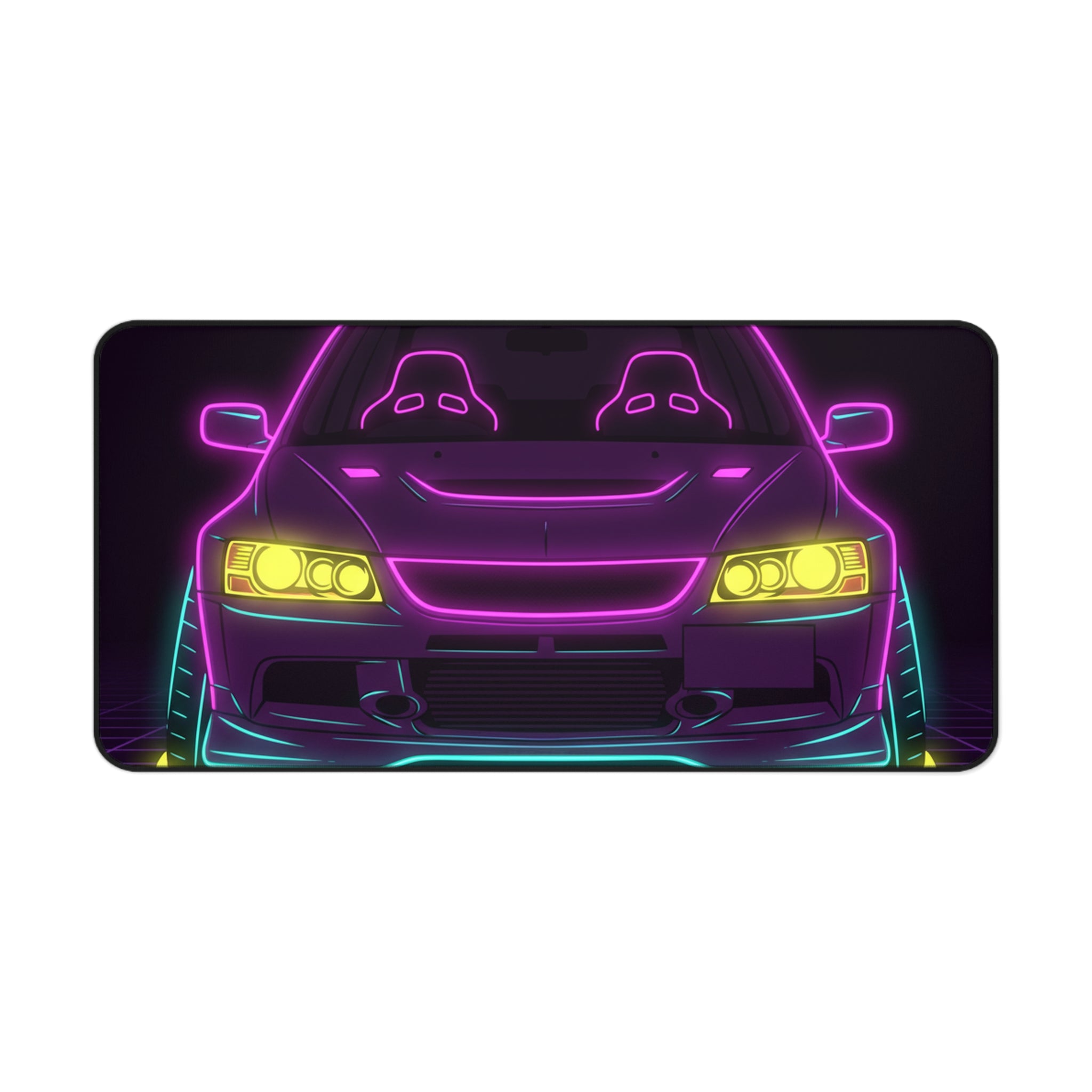 Mitsubishi Evo IX (2005-07) Neon Synthwave Desk Mat