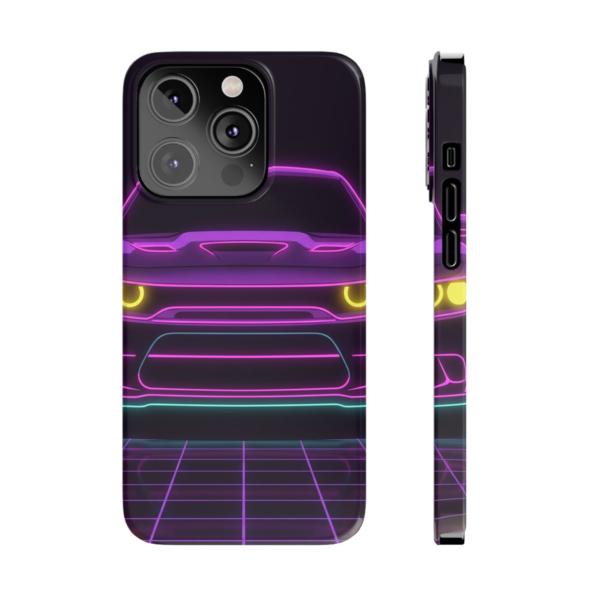 Dodge Challenger SRT Hellcat Neon Synthwave Phone Case