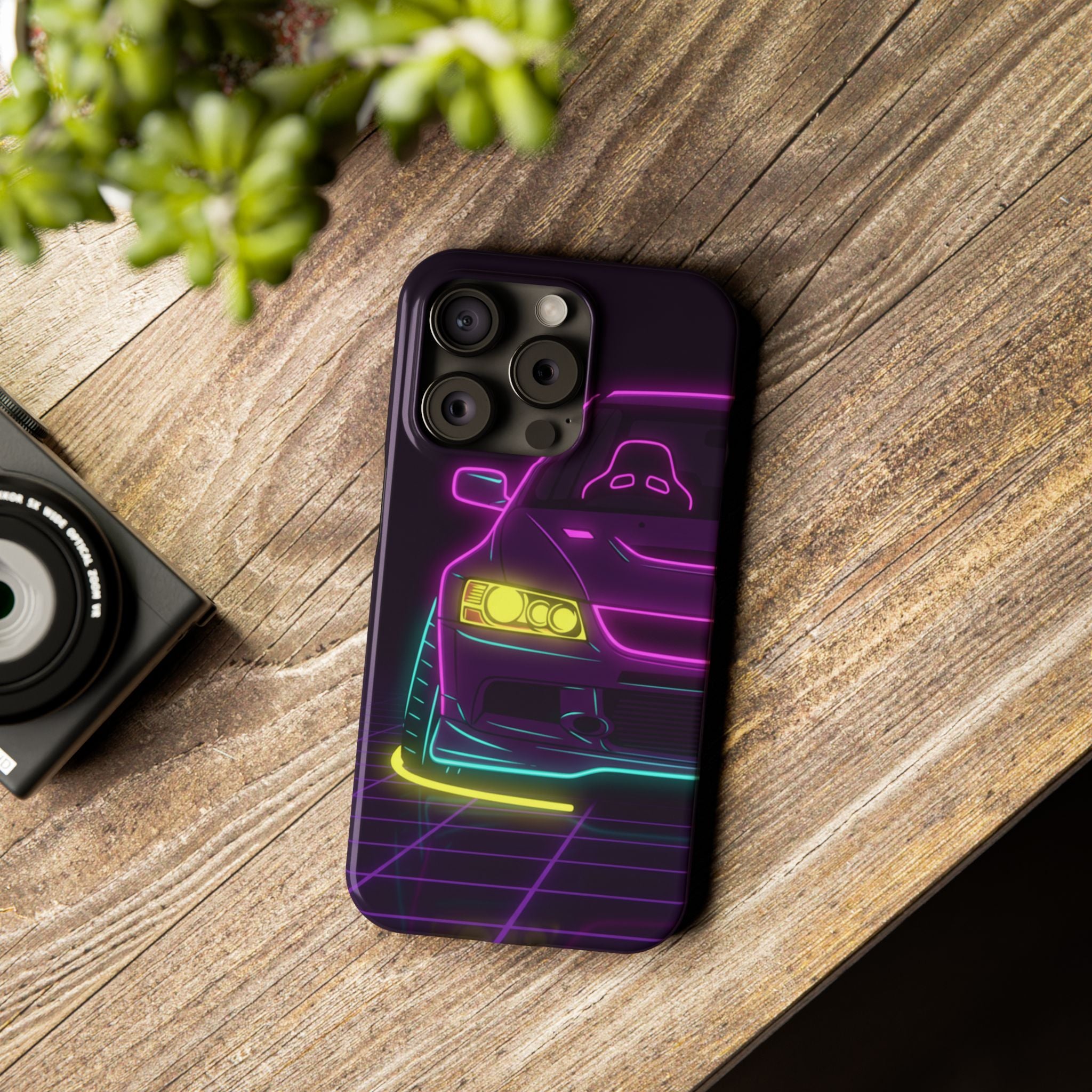 Mitsubishi Evo IX (2005-07) Neon Synthwave Phone Case