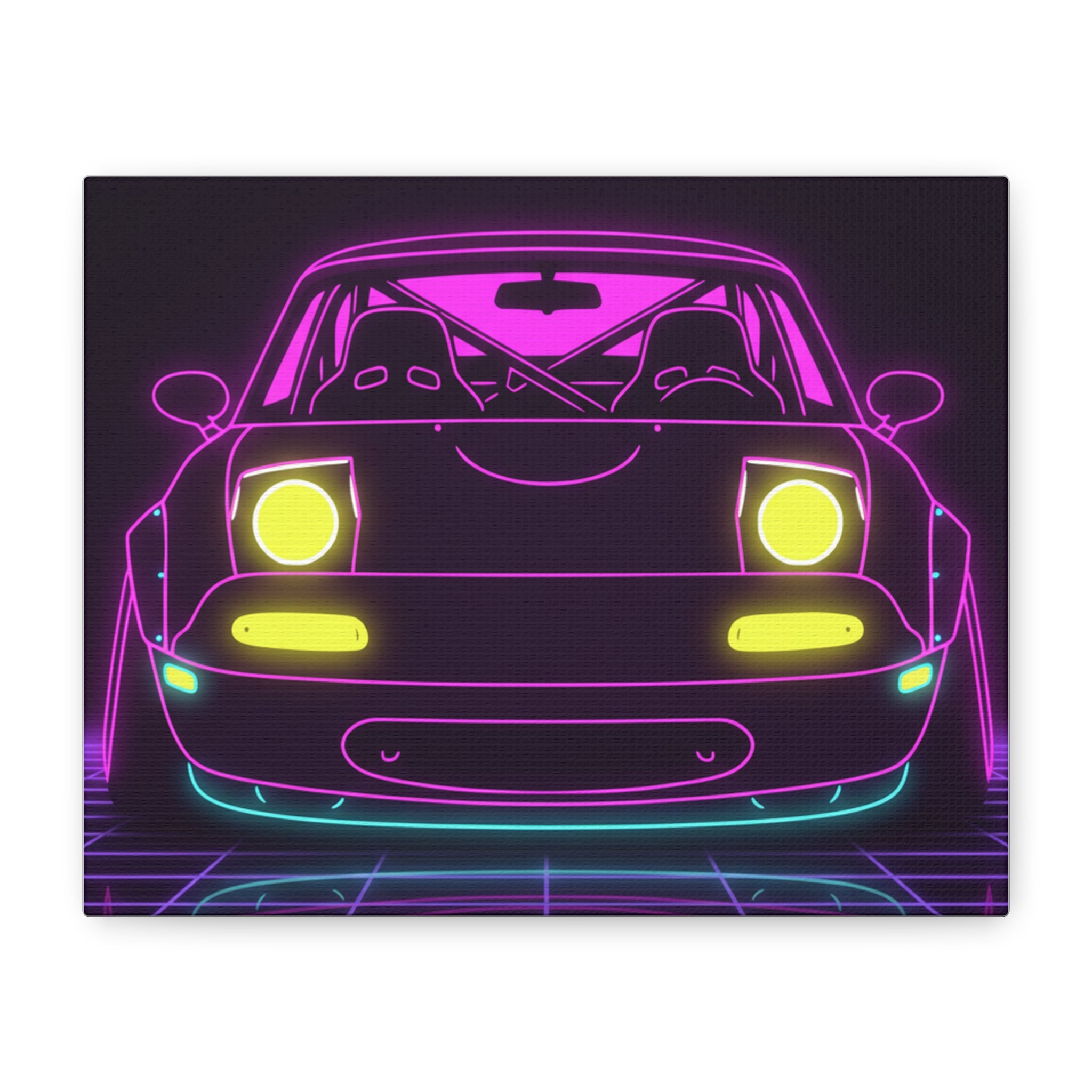 Mazda Miata NA (1989-97) Neon Synthwave Canvas Wall Art