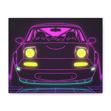 Mazda Miata NA (1989-97) Neon Synthwave Canvas Wall Art
