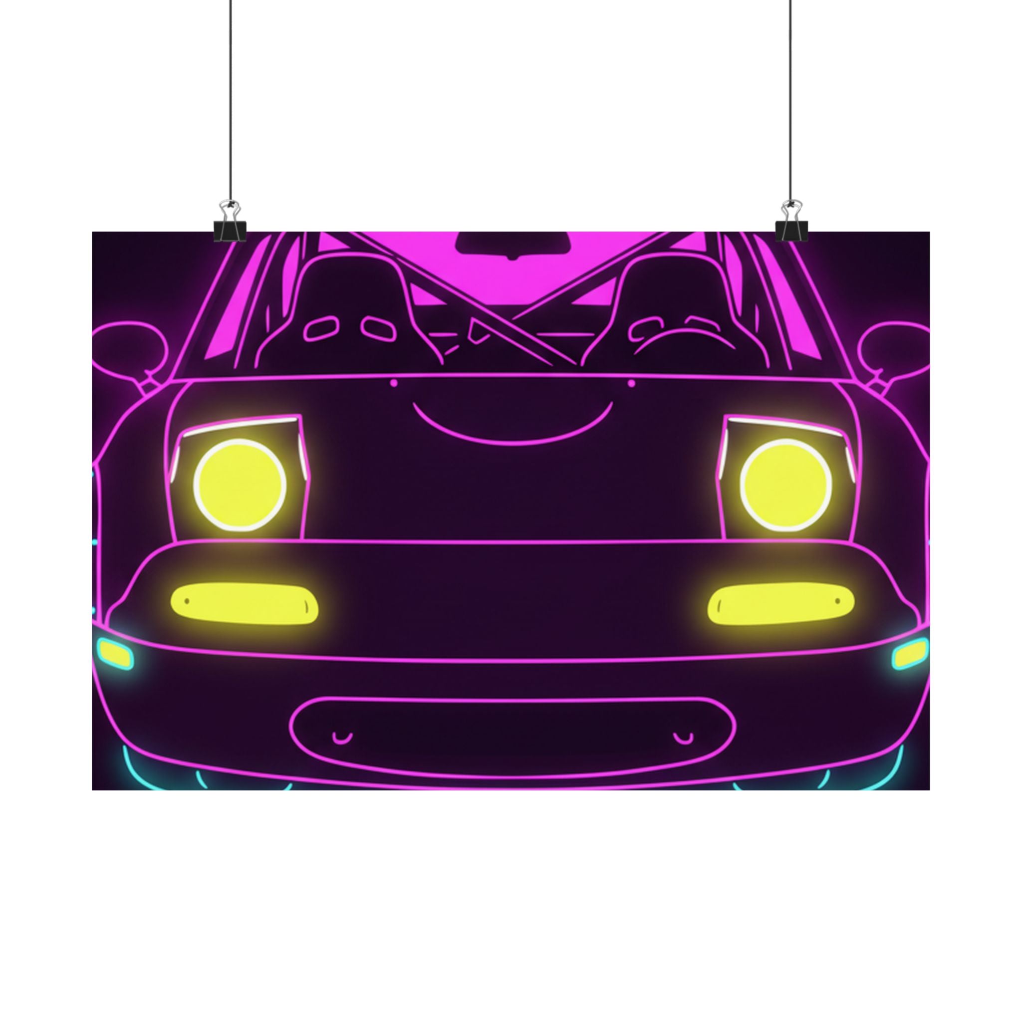 Mazda Miata NA (1989-97) Neon Synthwave Poster