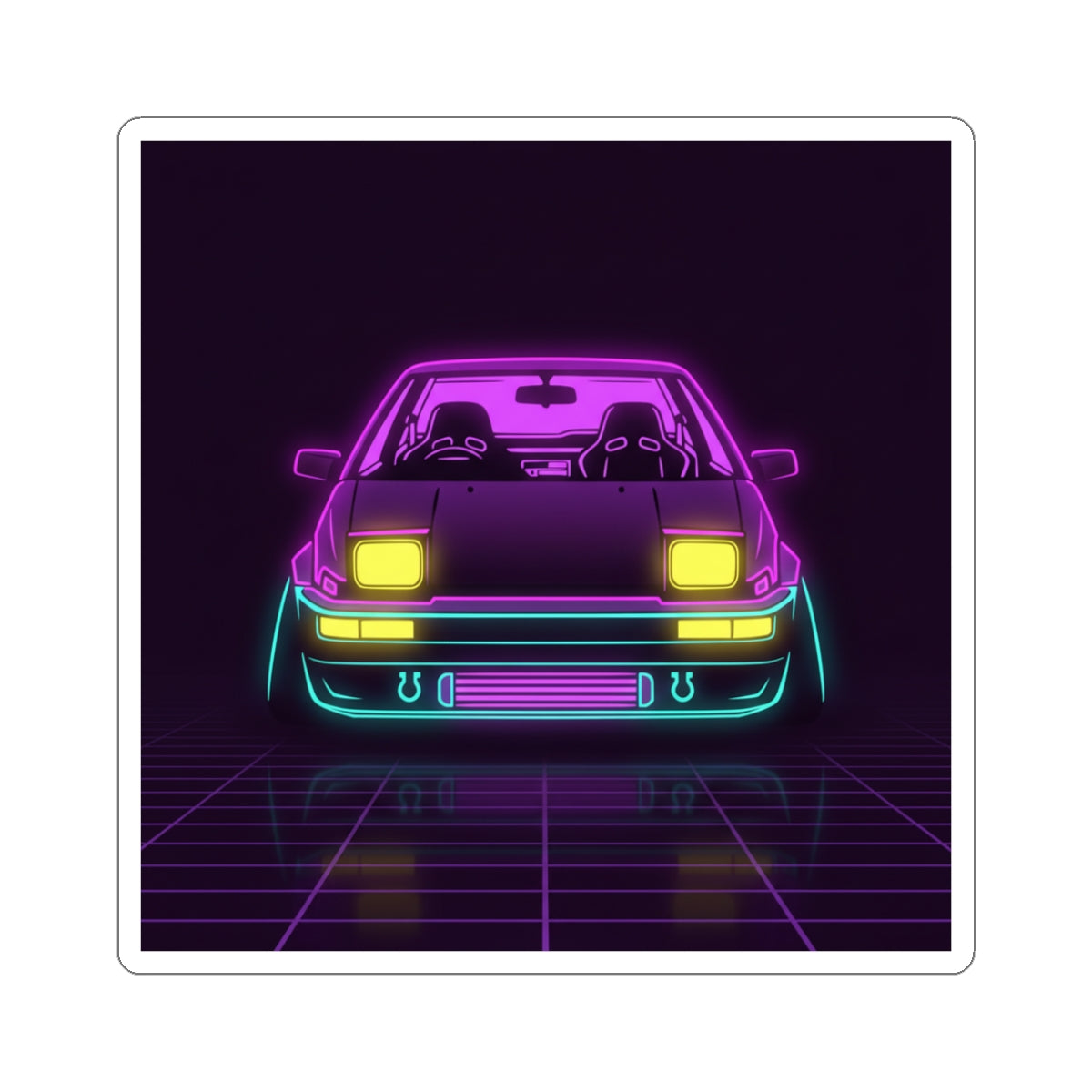Toyota AE86 (1983-87) Neon Synthwave Sticker