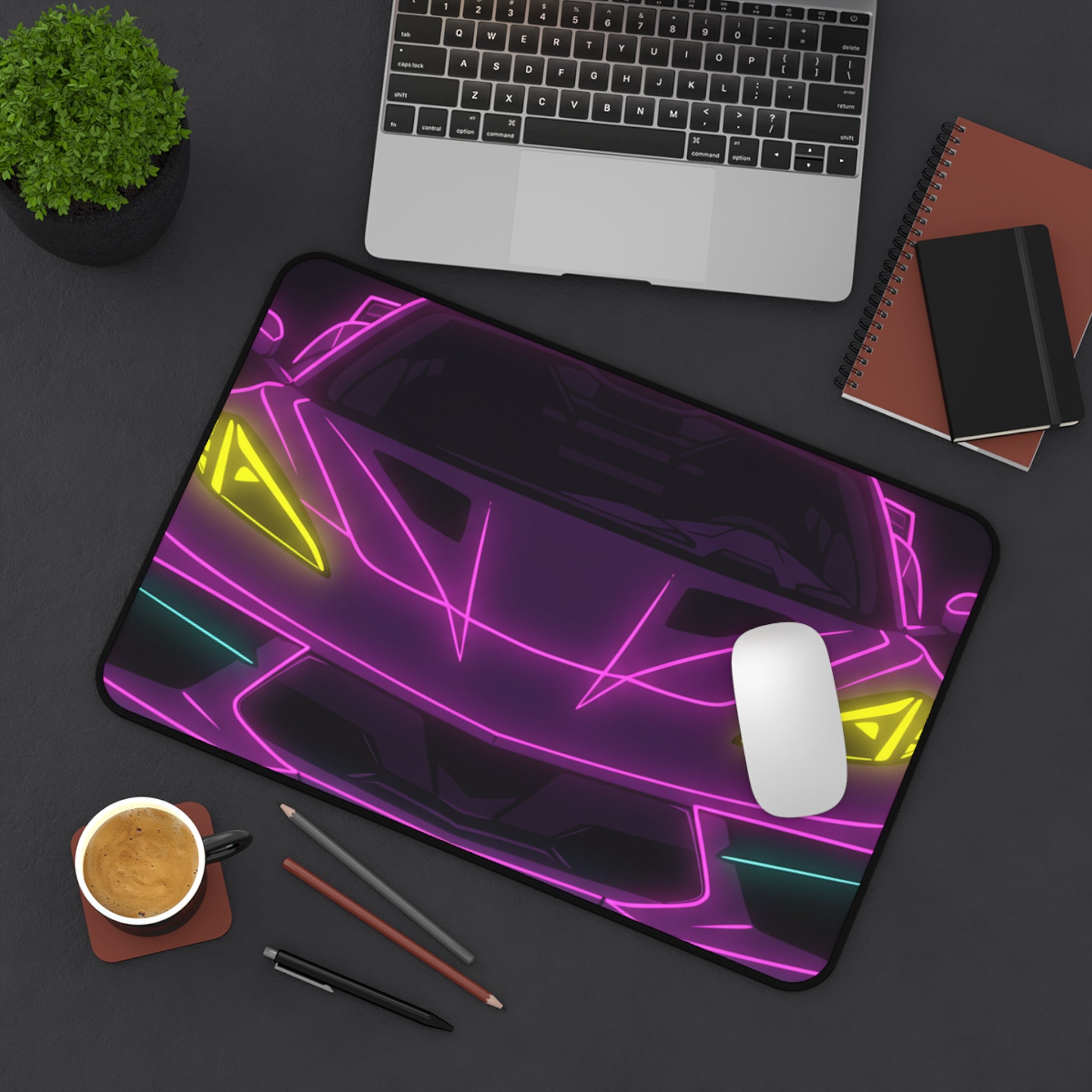 Corvette C8 (2020+) Neon Synthwave Desk Mat