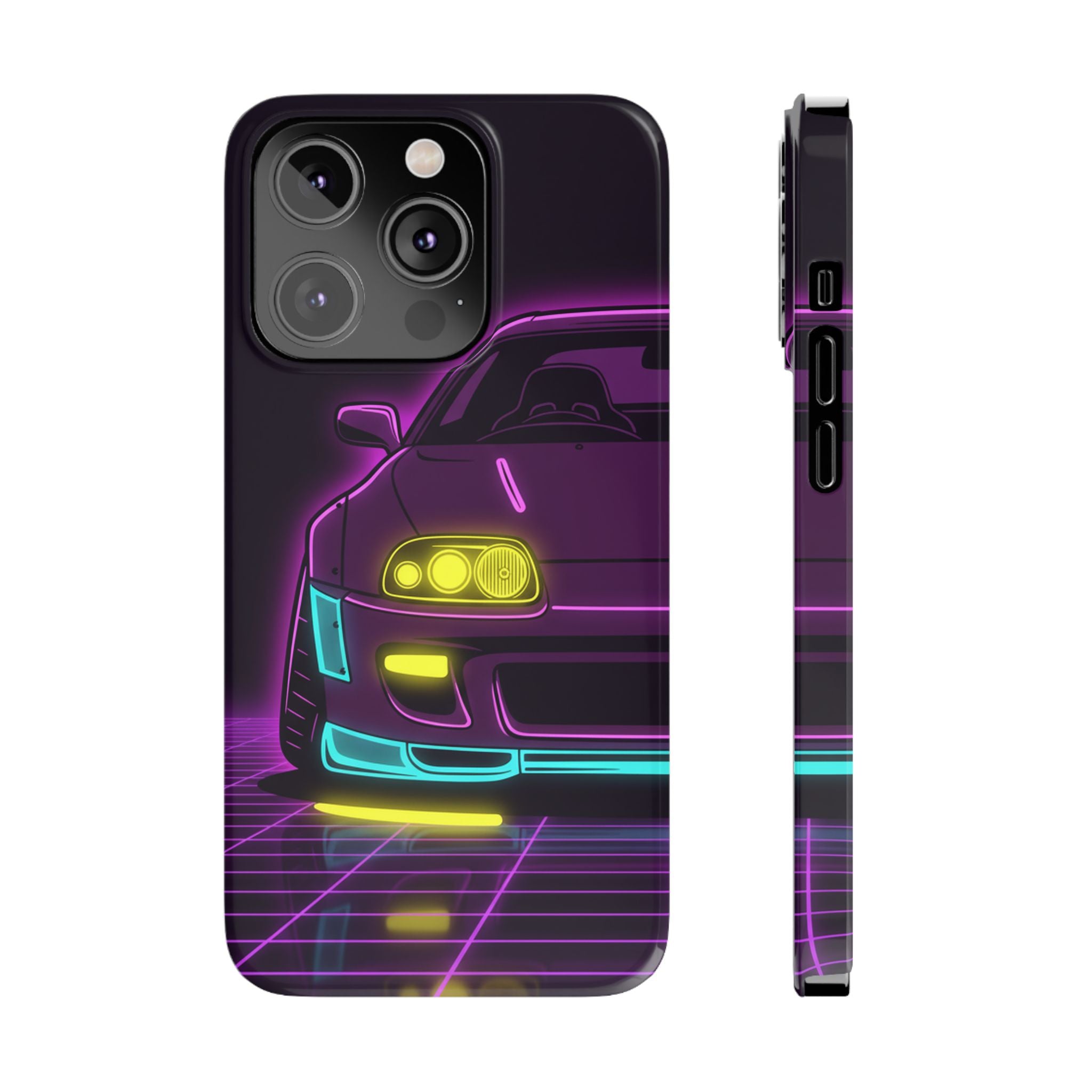 Toyota Supra MK4 Neon Synthwave Phone Case