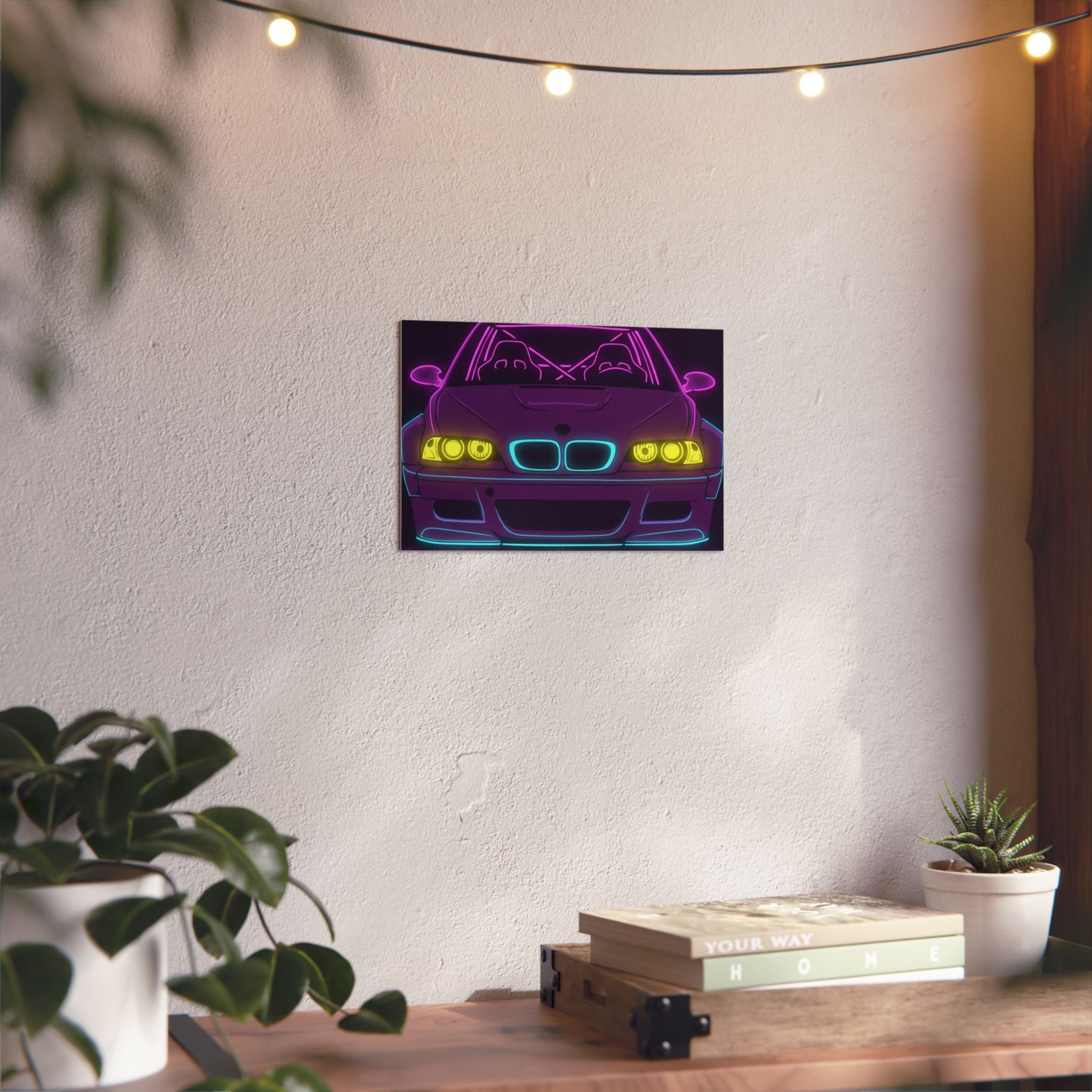 BMW E46 M3 (2000-06) Neon Synthwave Metal Wall Sign