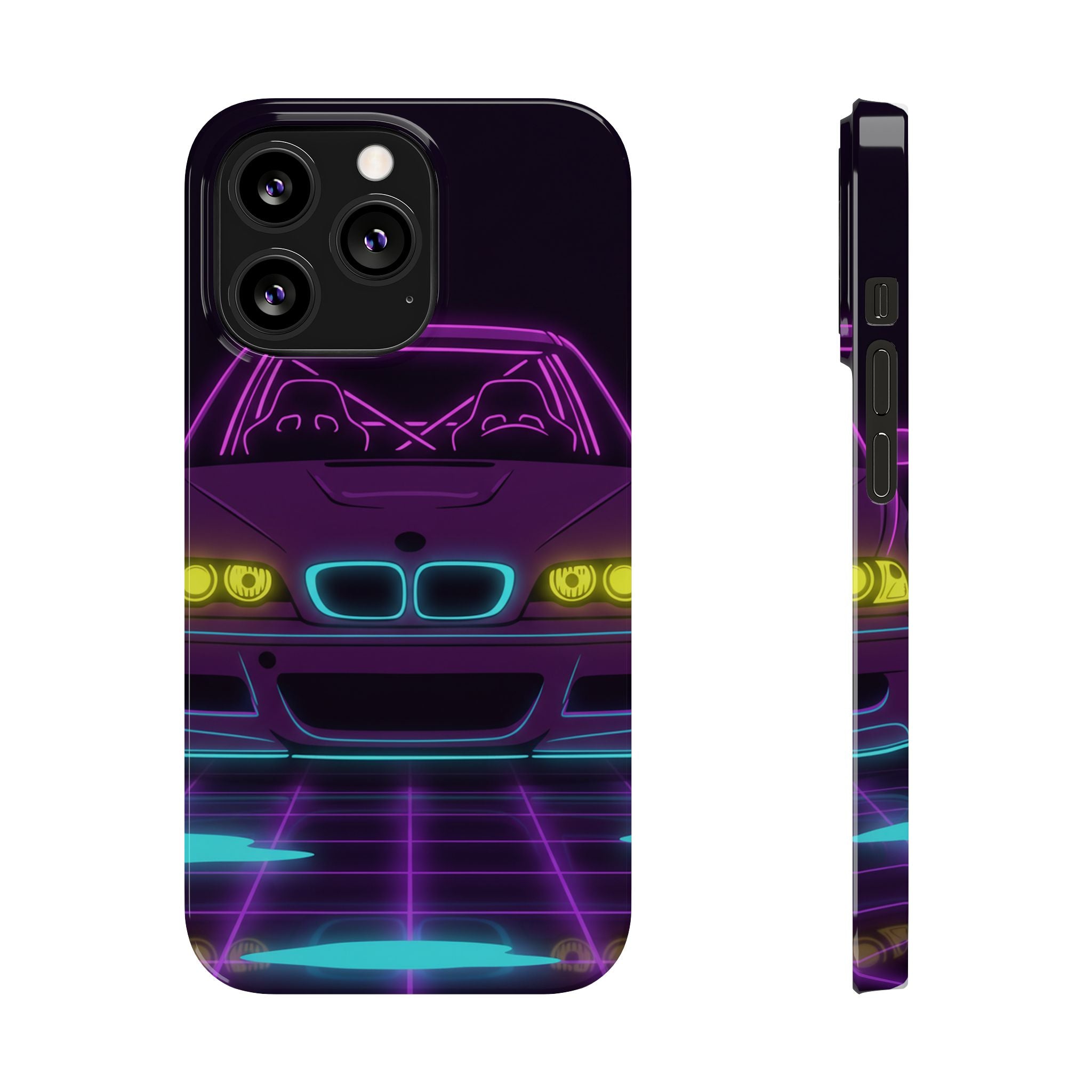 BMW E46 M3 (2000-06) Neon Synthwave Phone Case