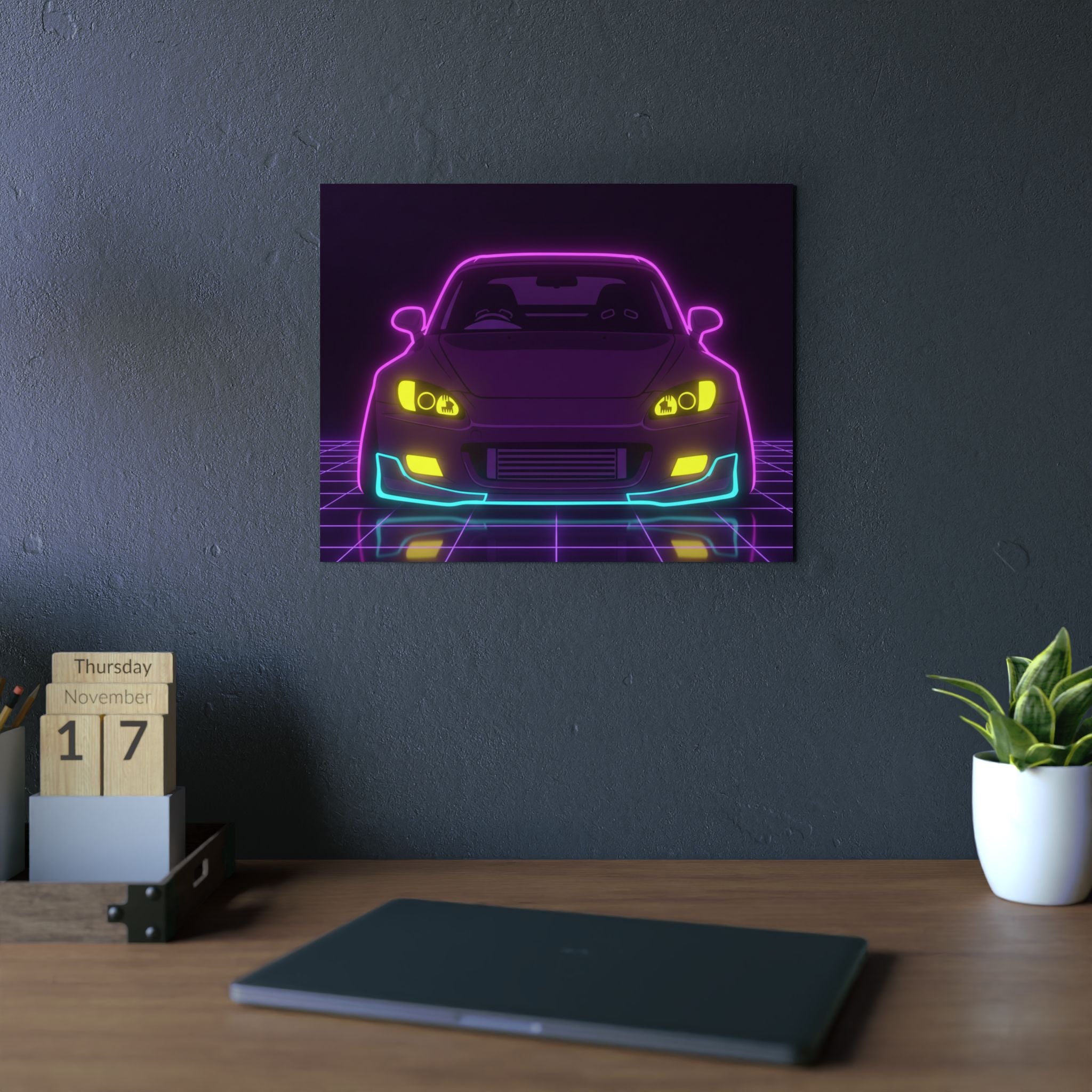 Honda S2000 (1999-09) Neon Synthwave Metal Wall Sign