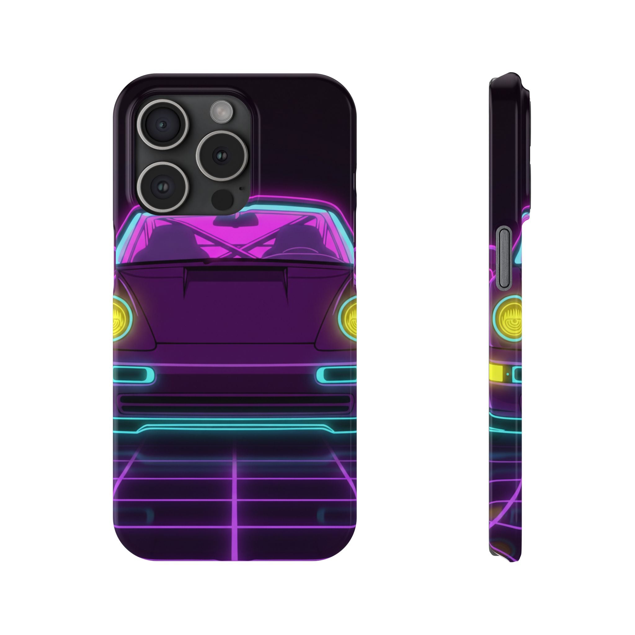 Porsche 964 Turbo Neon Synthwave Phone Case