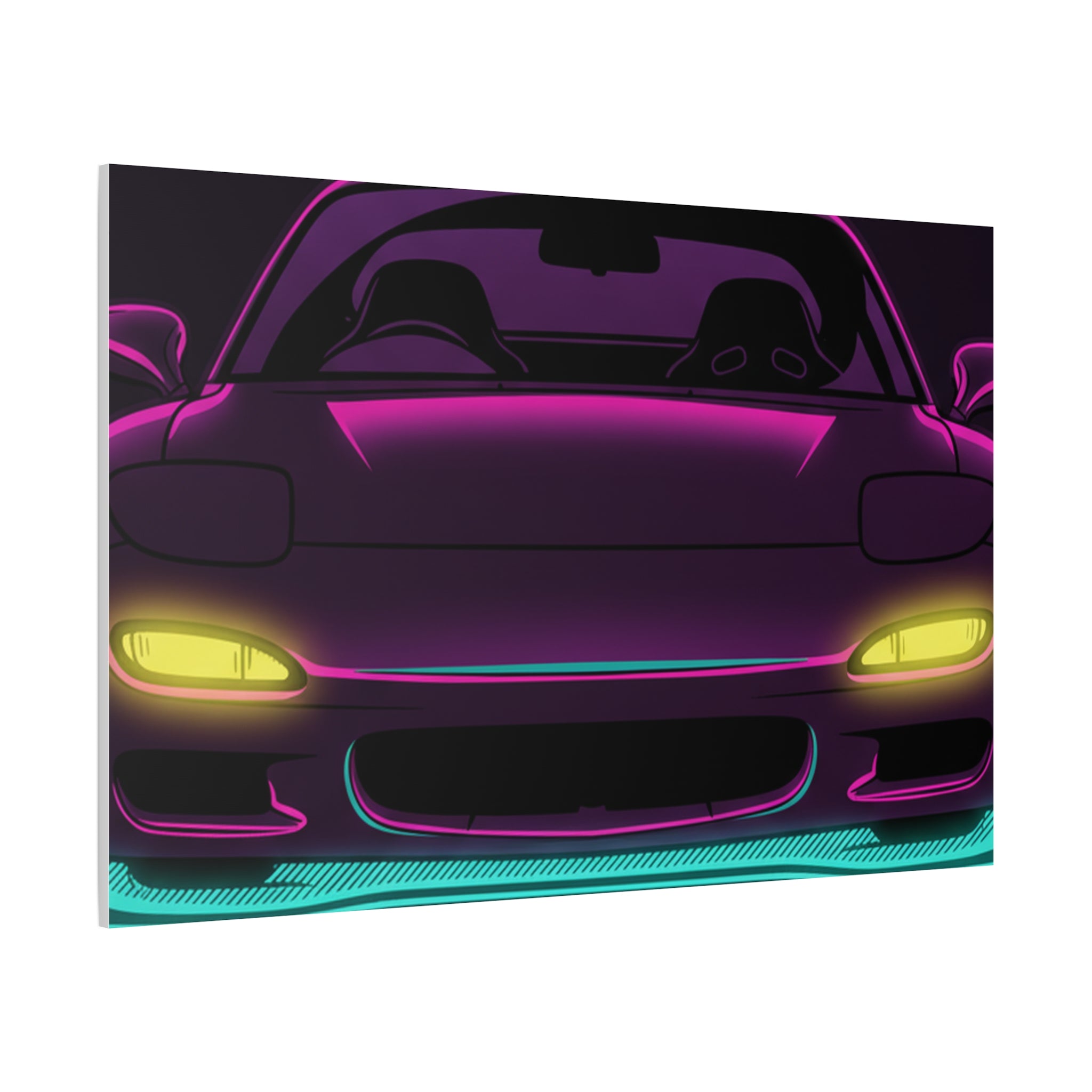 Mazda RX-7 FD Neon Synthwave Canvas Wall Art