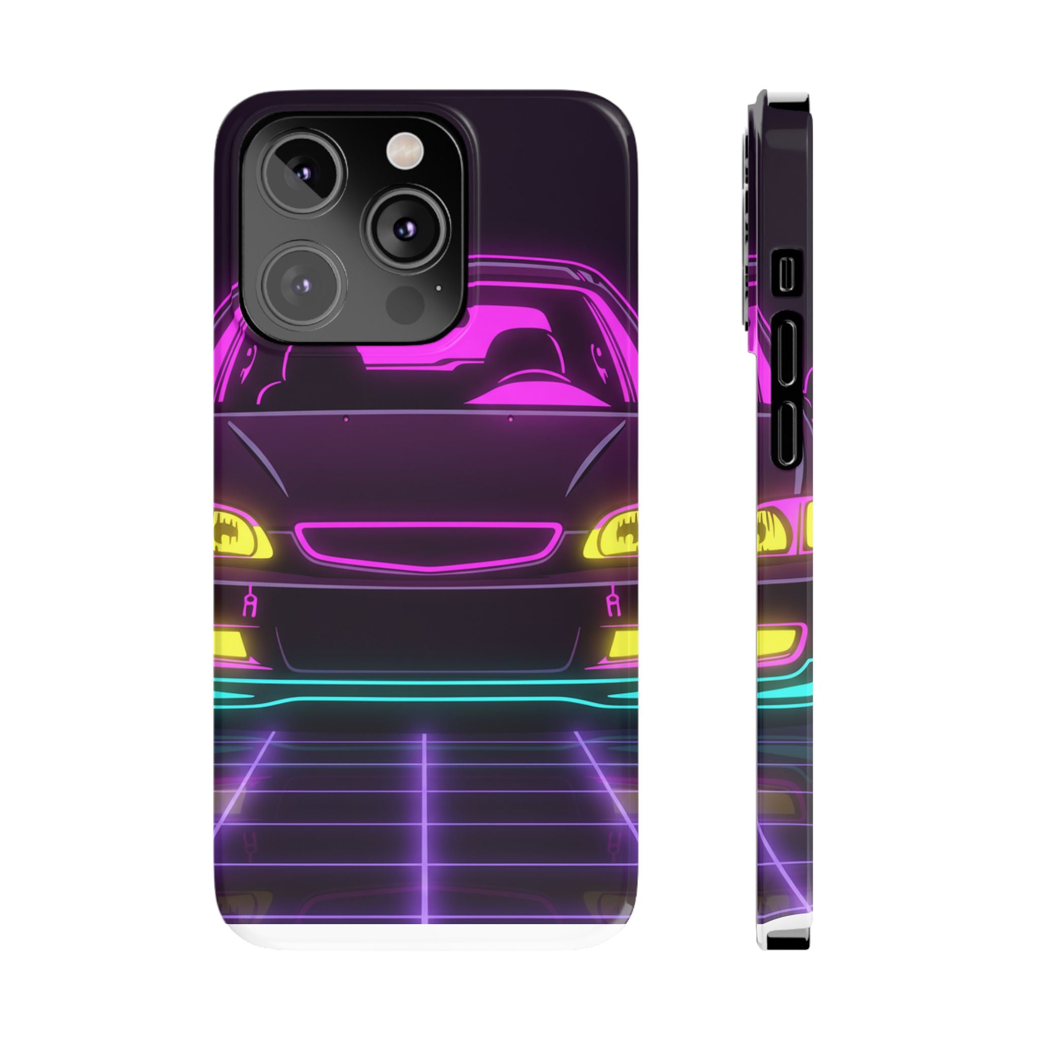 Honda Civic EK Hatch Neon Synthwave Phone Case