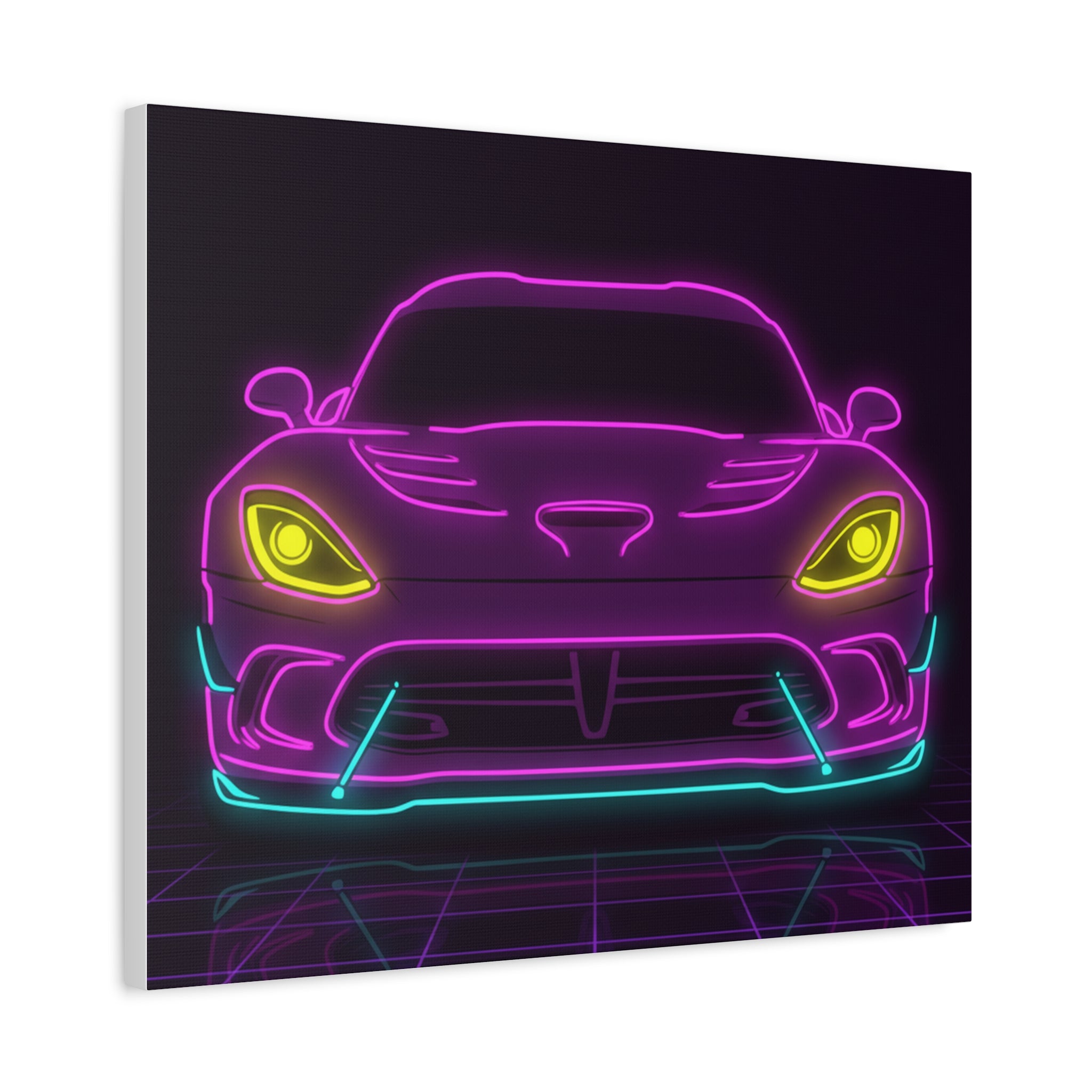 Dodge Viper (1992-17) Neon Synthwave Canvas Wall Art