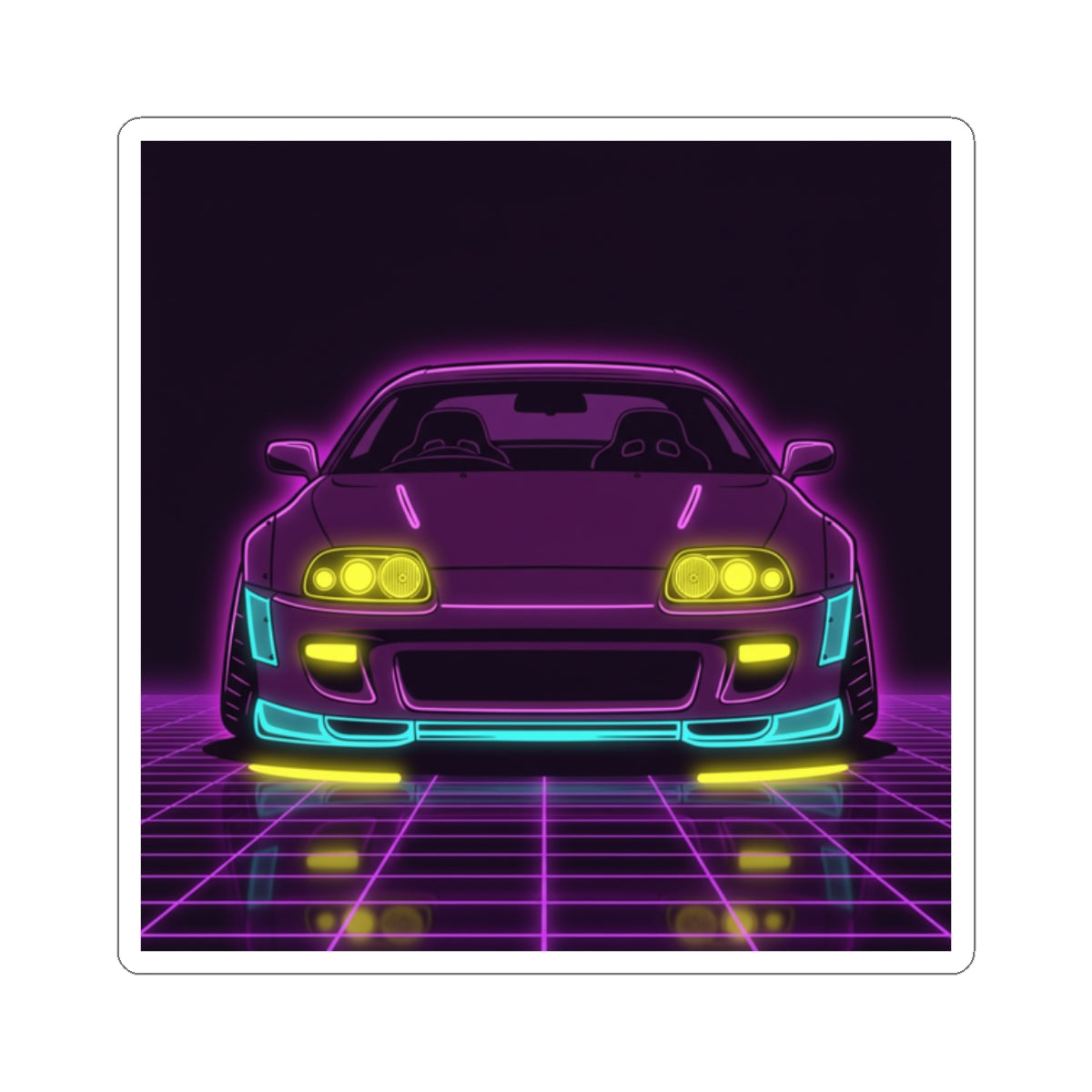 Toyota Supra MK4 Neon Synthwave Sticker