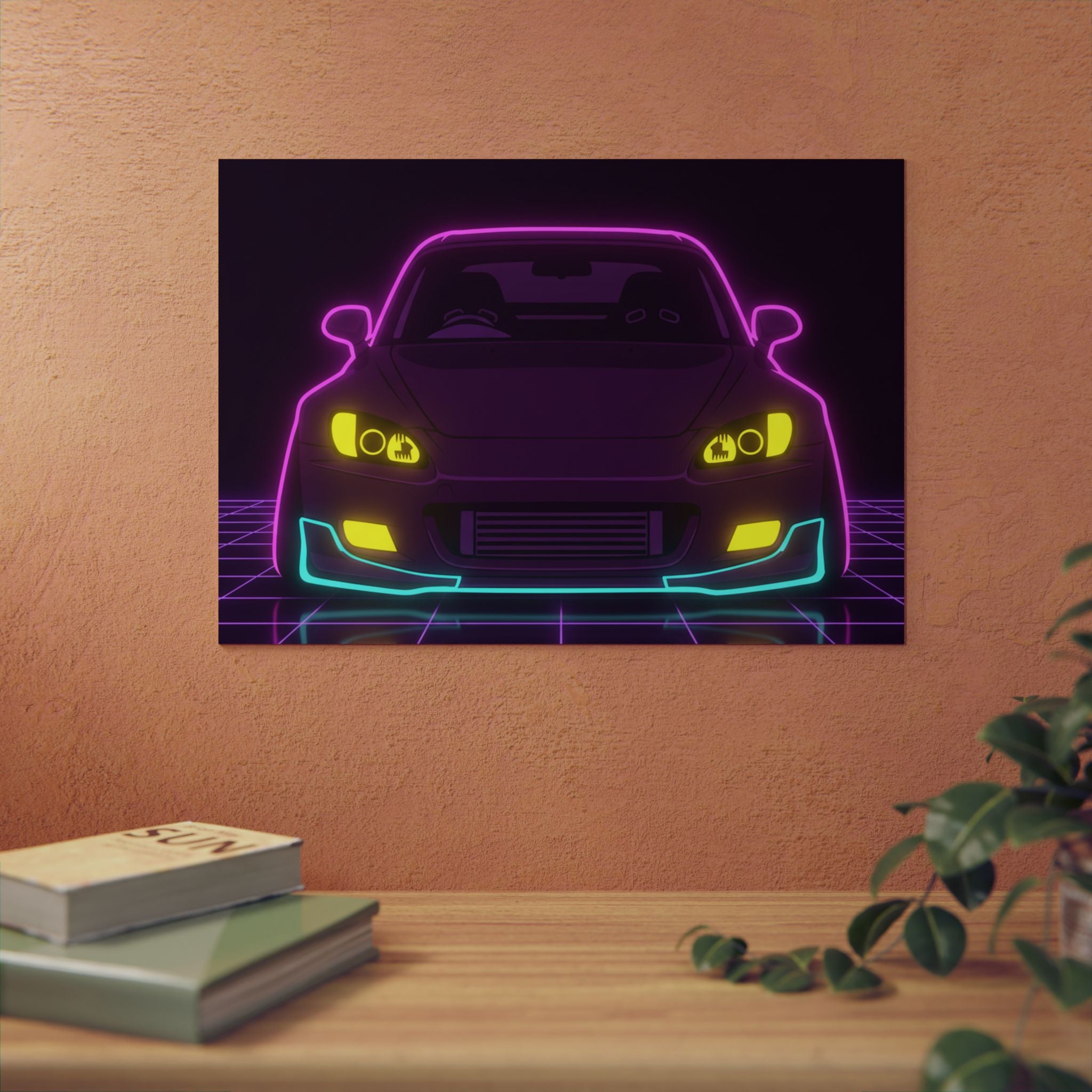Honda S2000 (1999-09) Neon Synthwave Metal Wall Sign